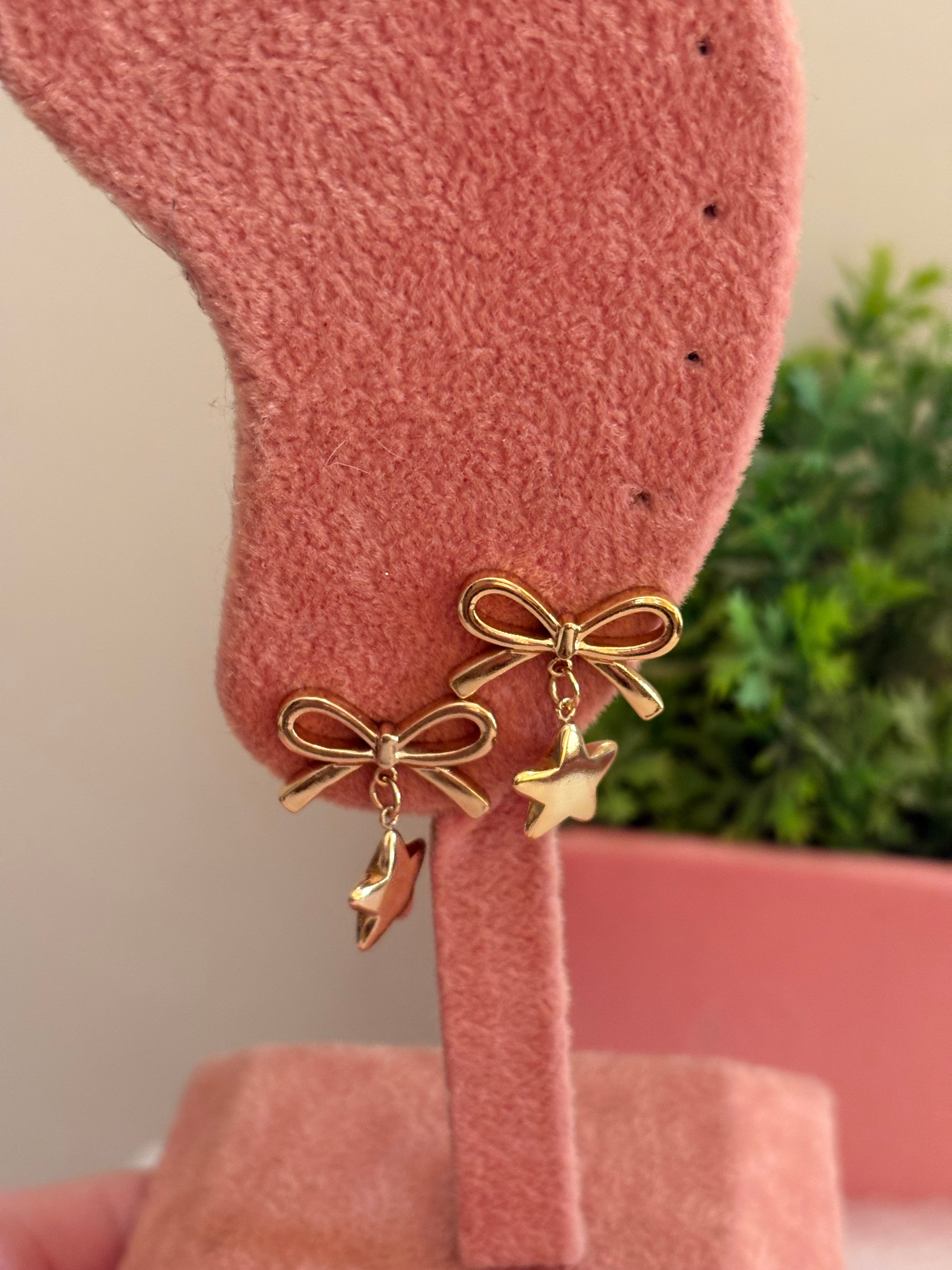 Star bow earring