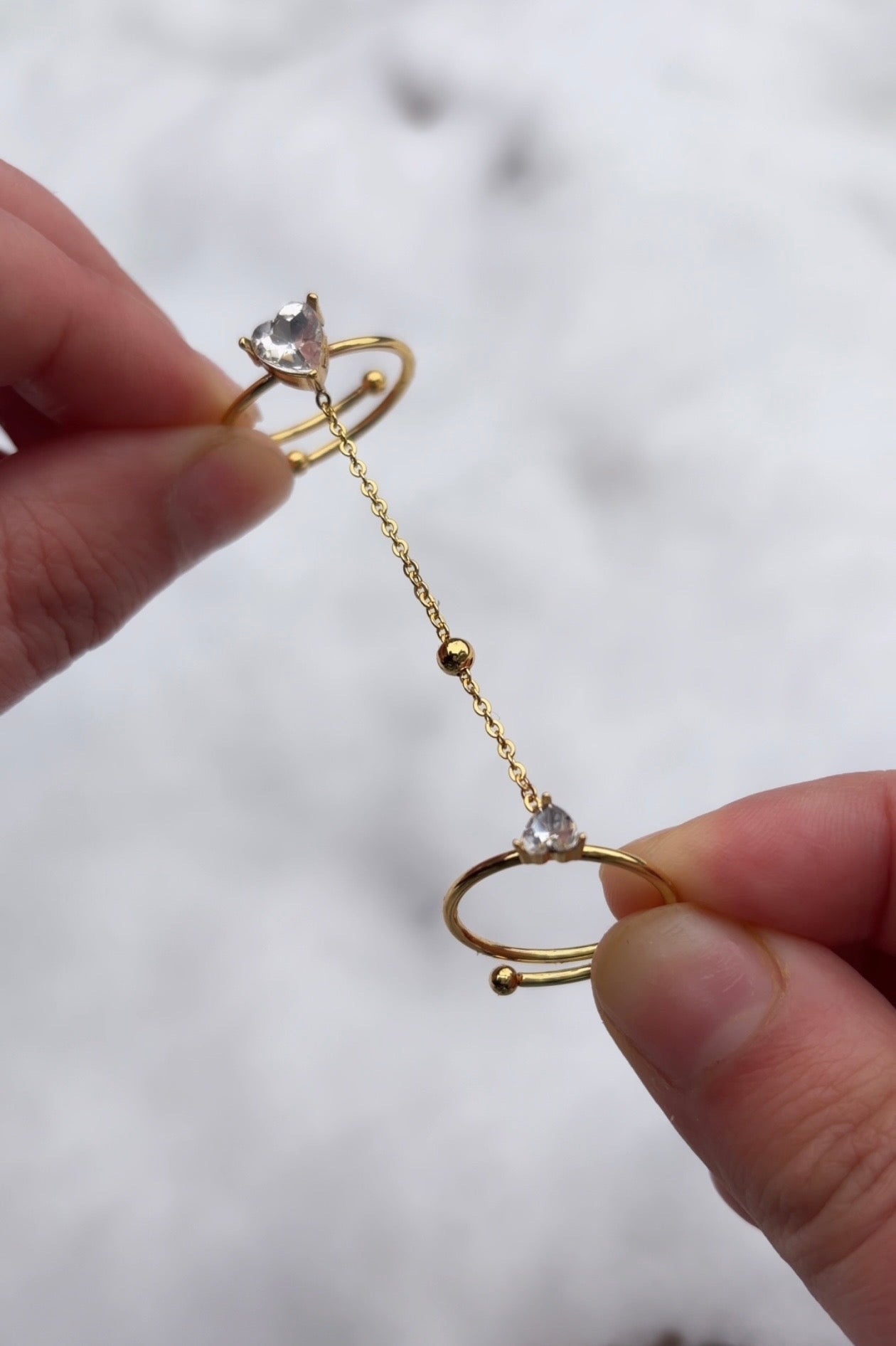 Heart chain ring