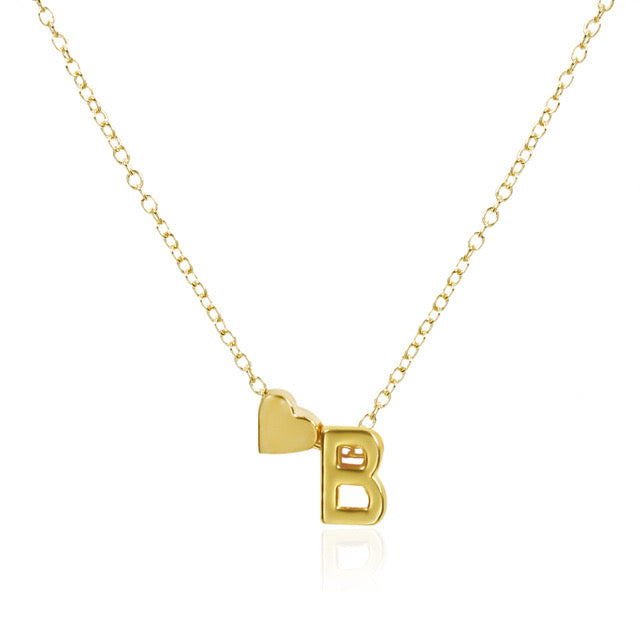 Heart initial necklace