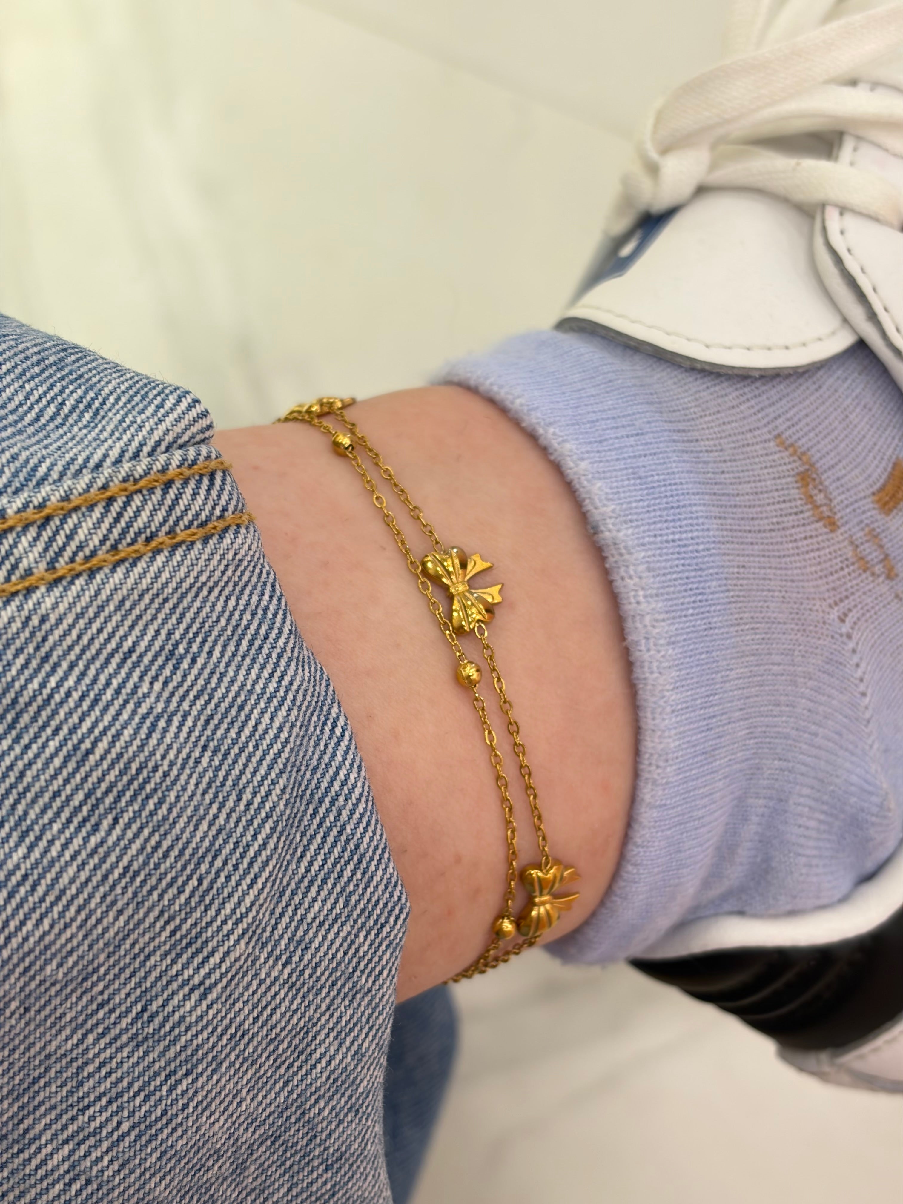 Bow layered anklet (1pc)