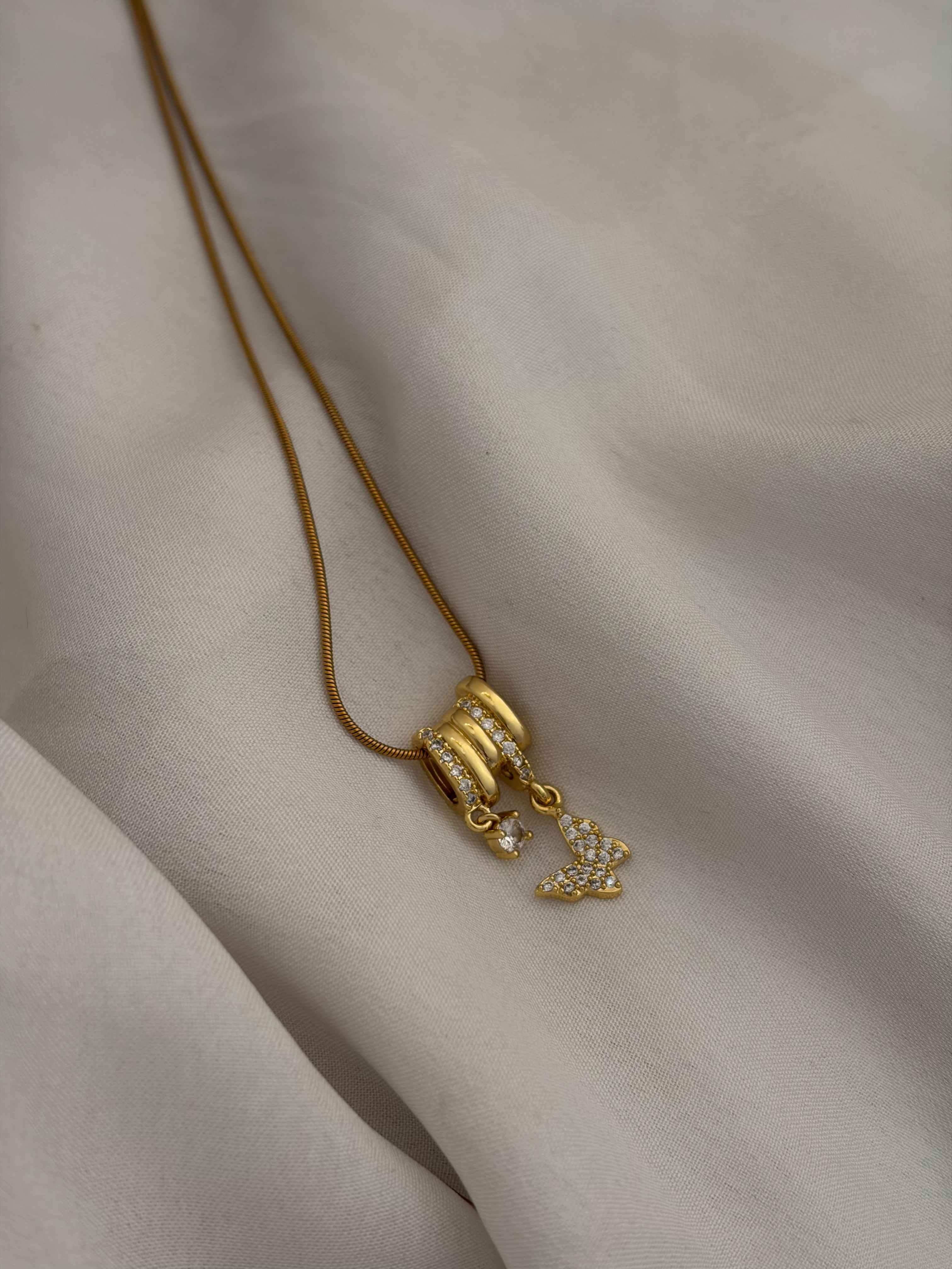 Minimal butterfly necklace
