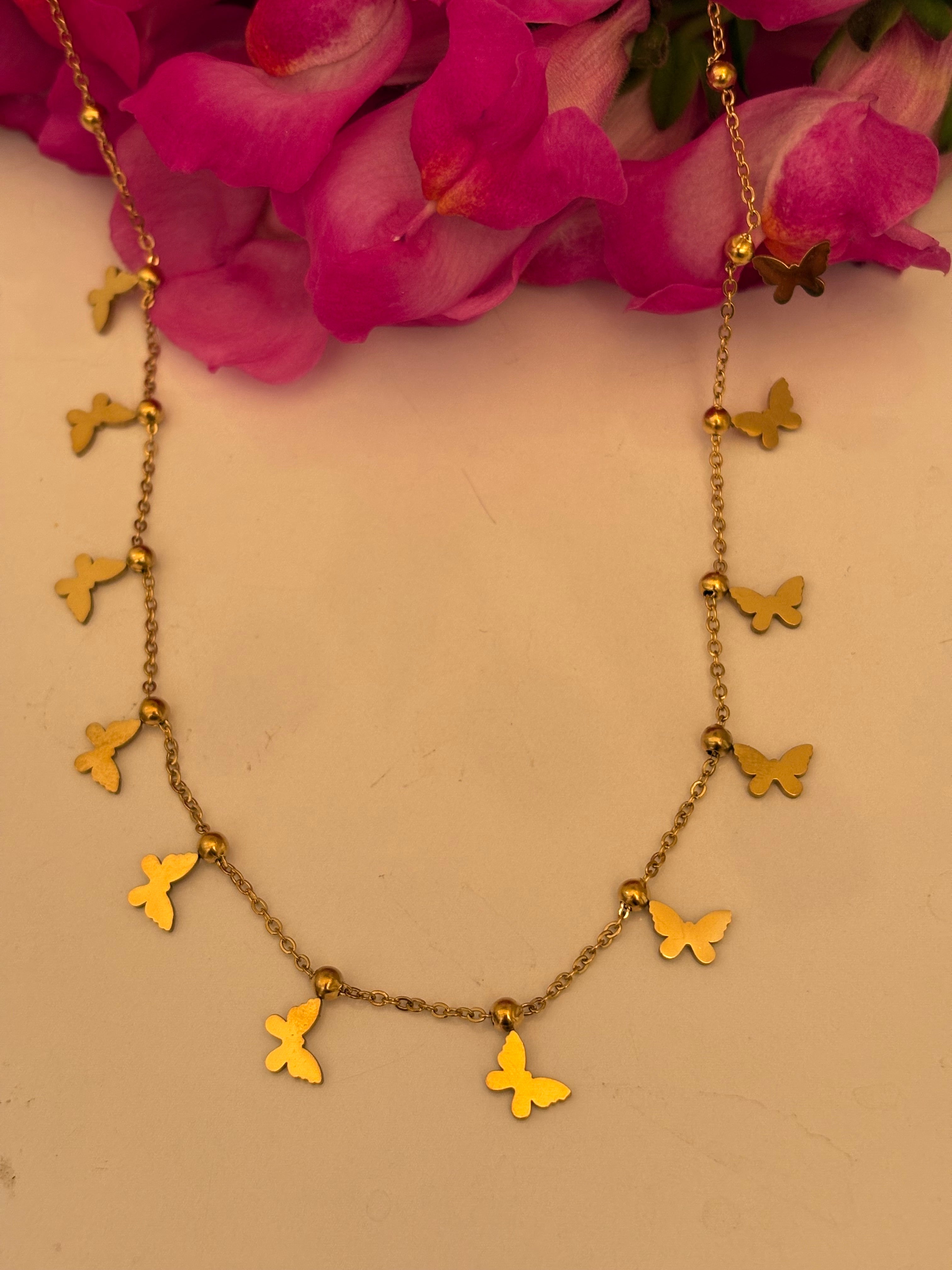 Butterfly charm necklace