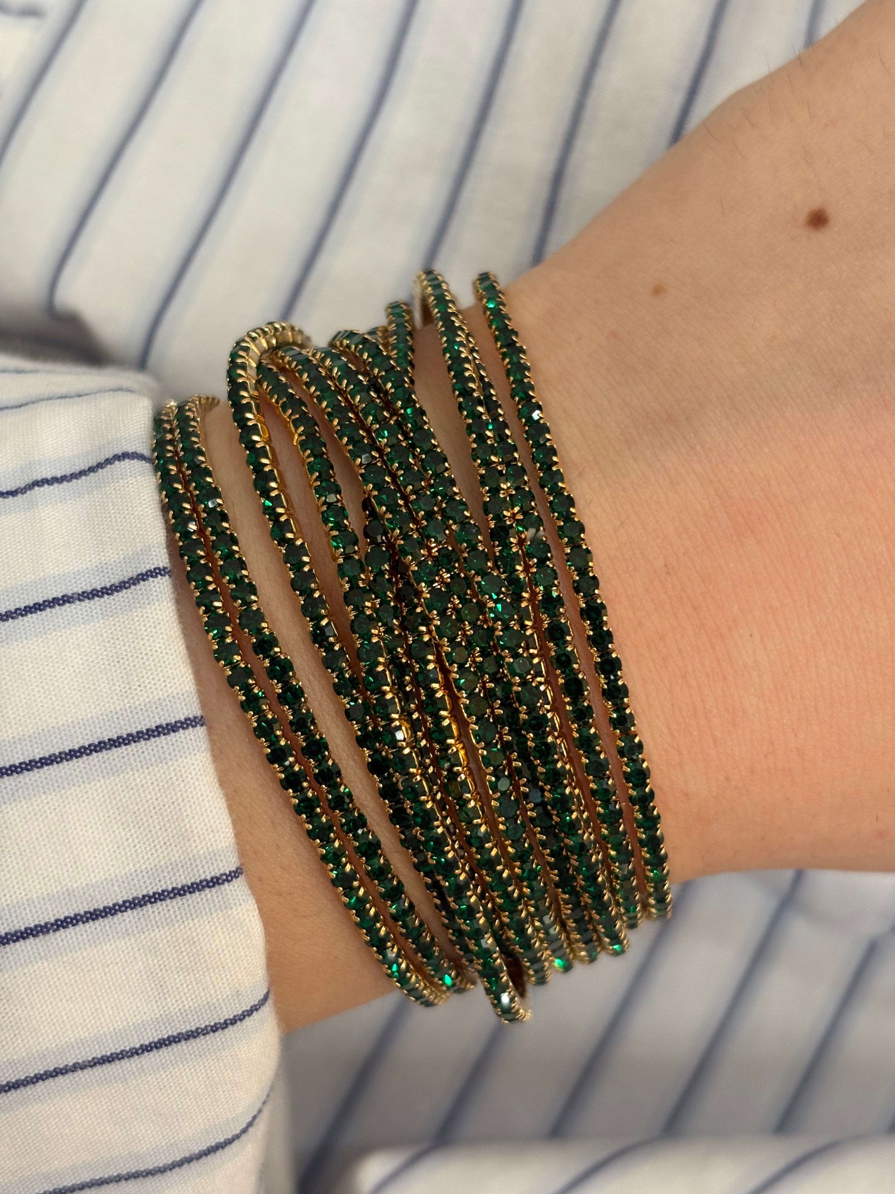 Emerald stretchable bracelet
