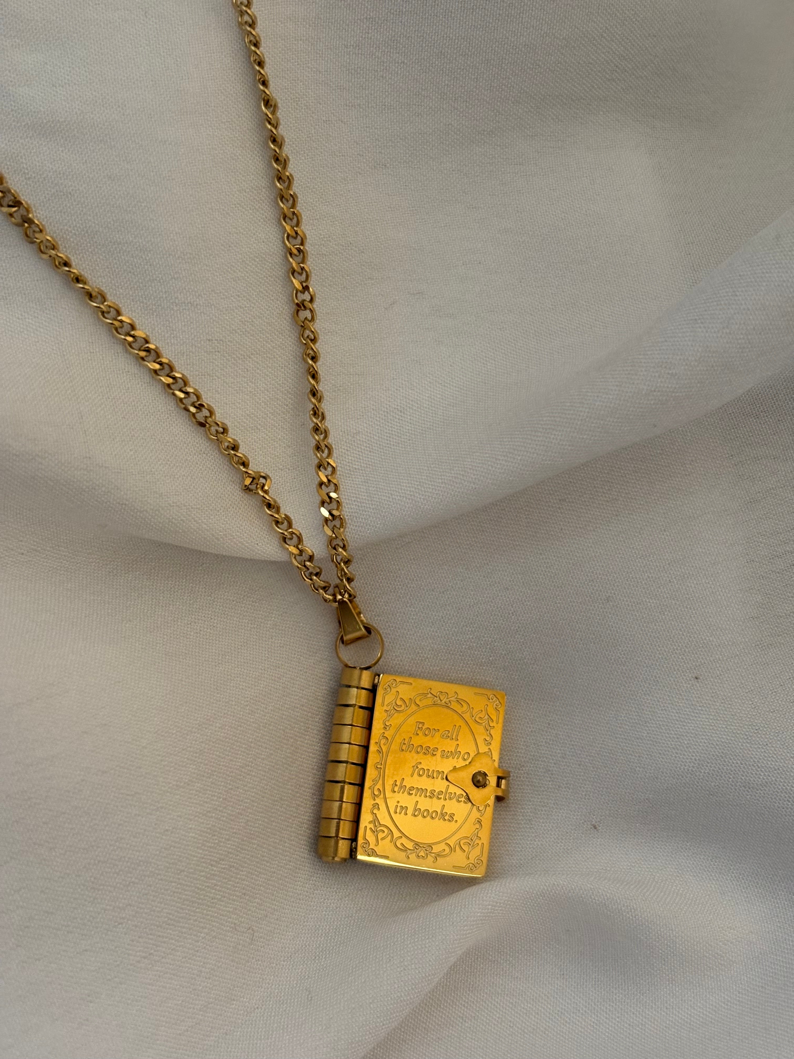 Secret book necklace