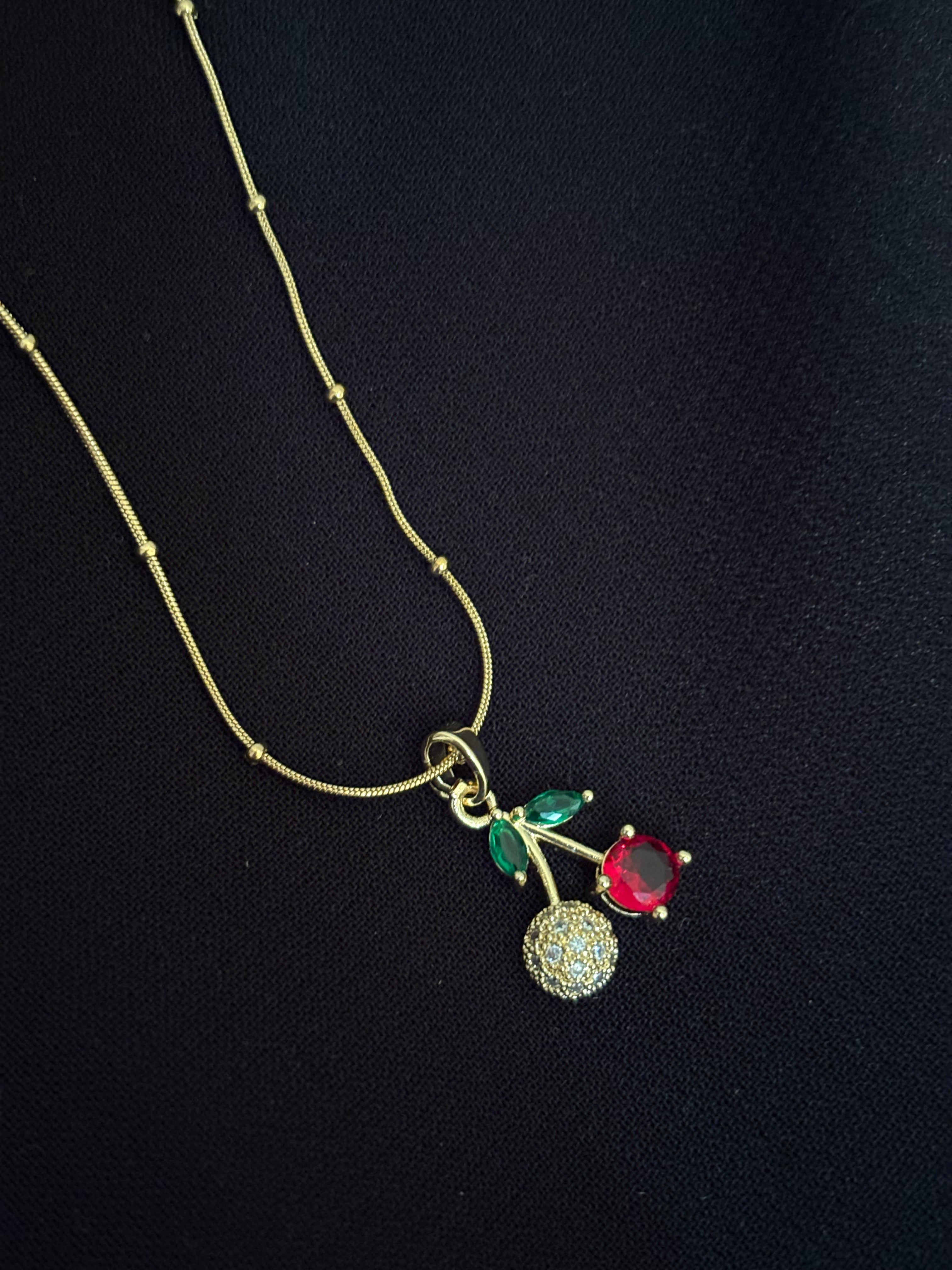 Cherry studded necklace
