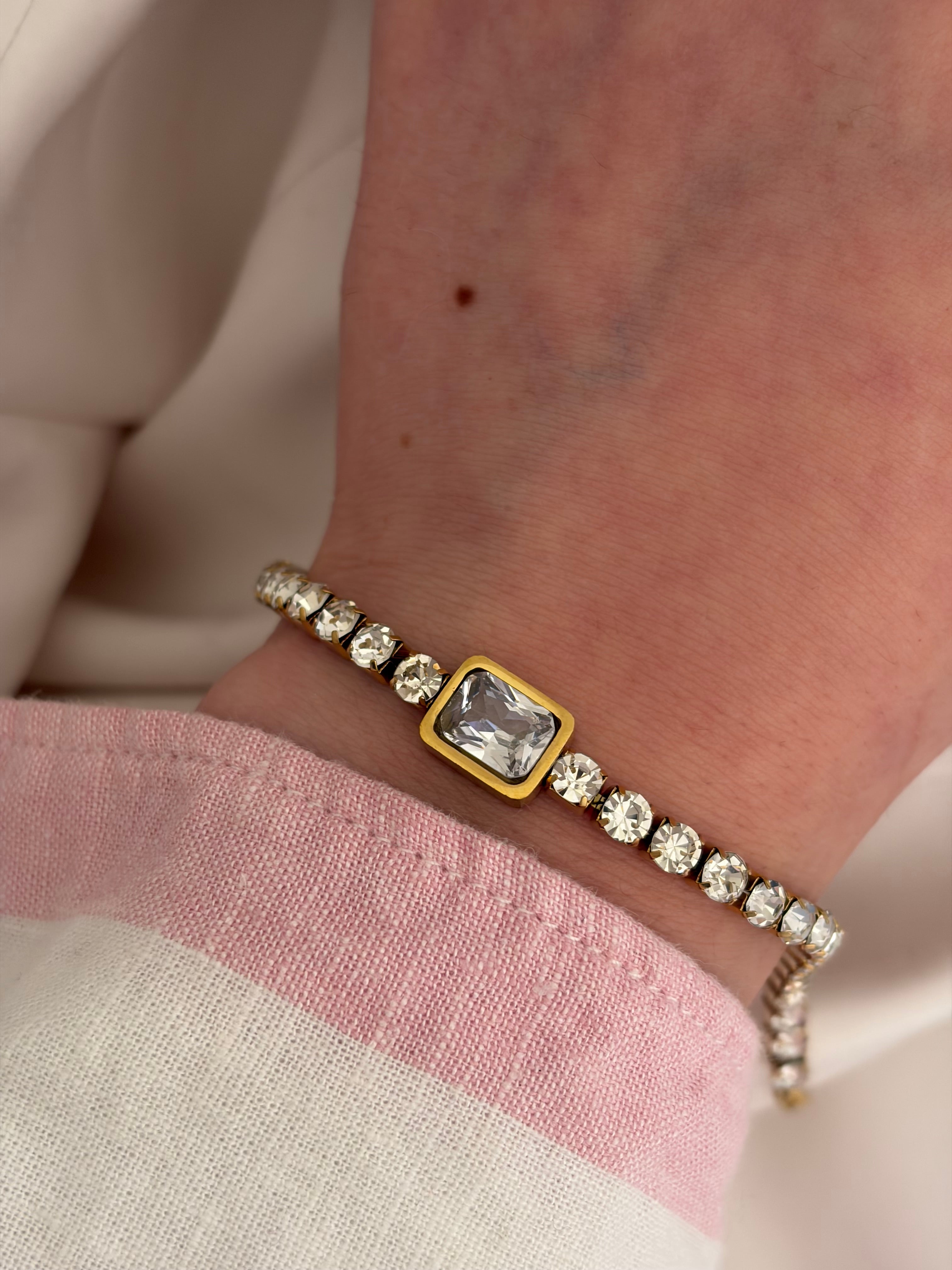 Square tennis bracelet