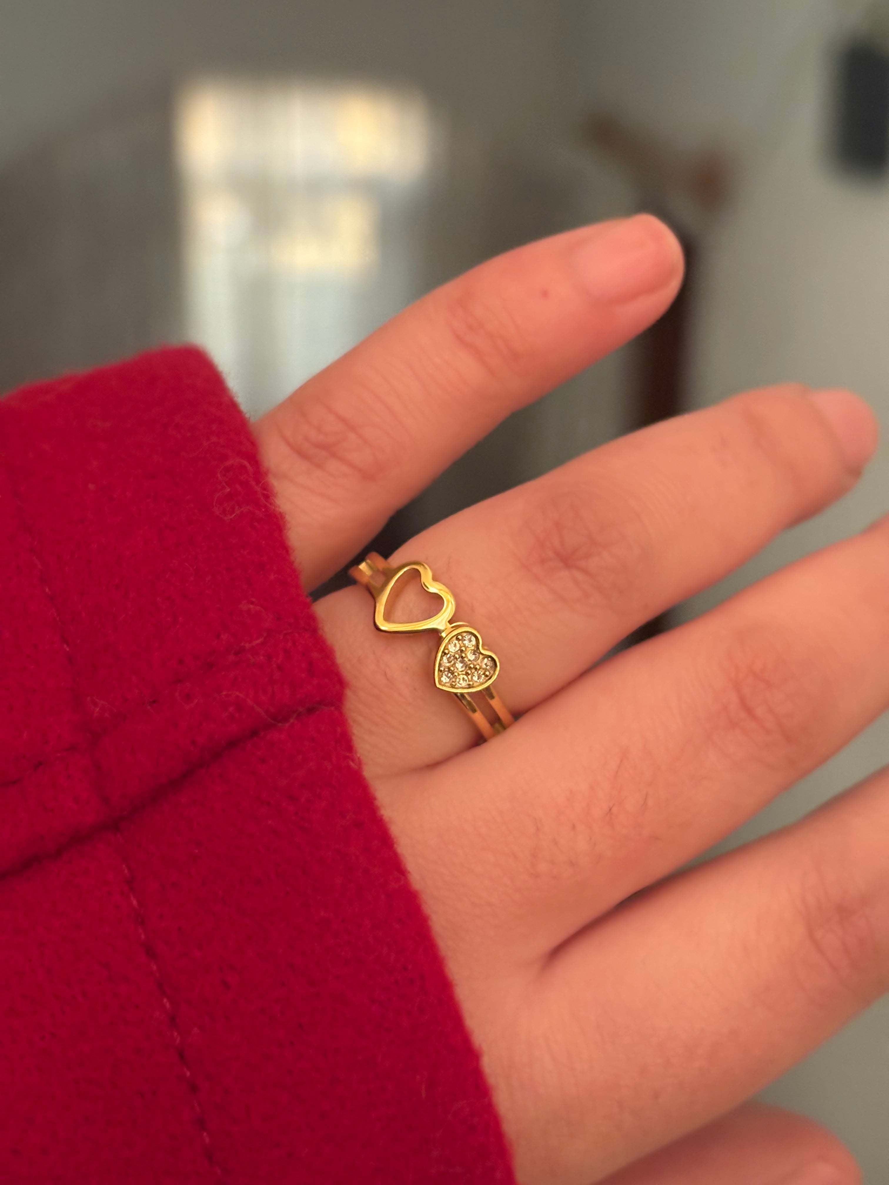 Duo Heart ring