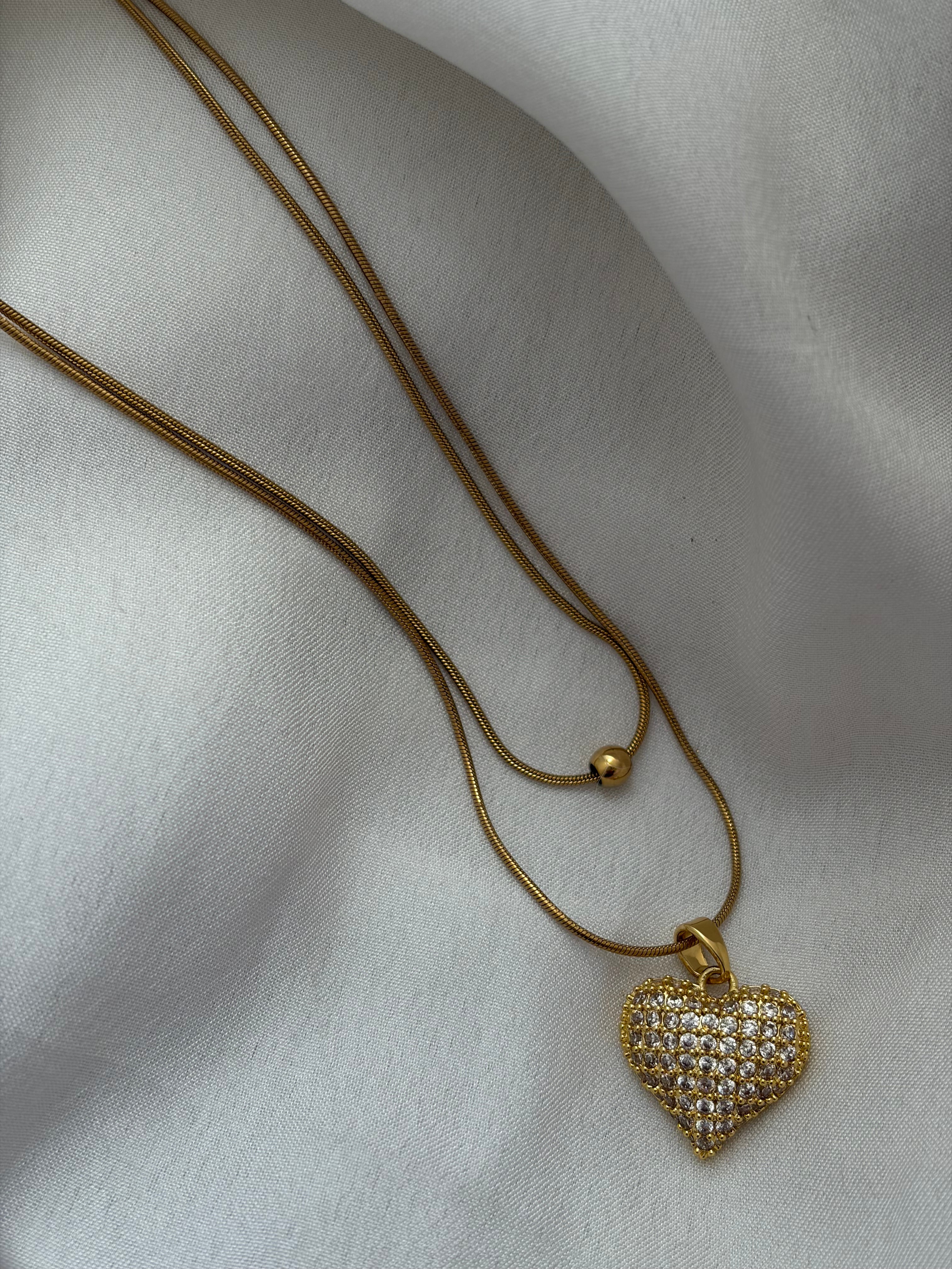 Hearts layered necklace