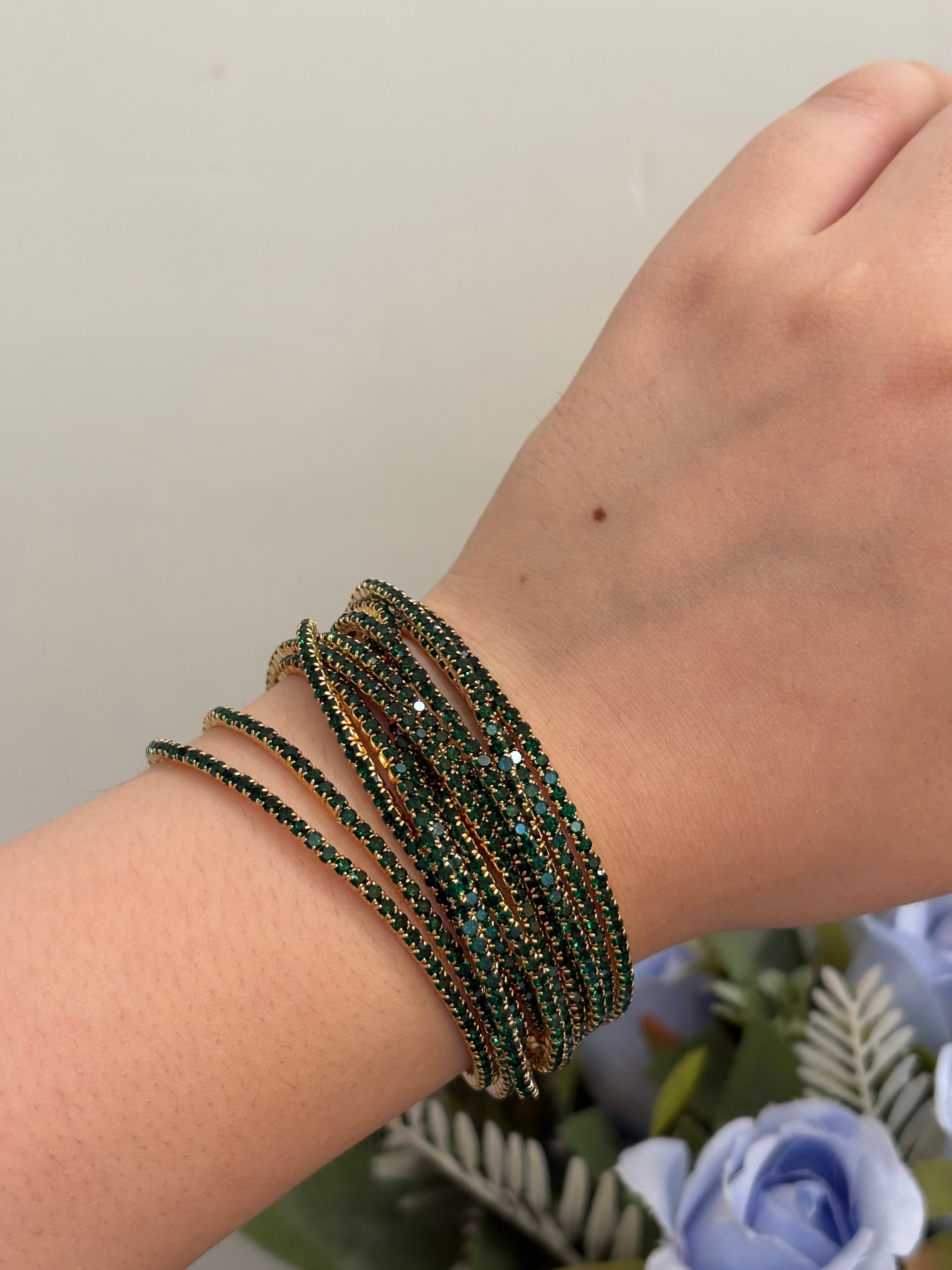 Emerald stretchable bracelet