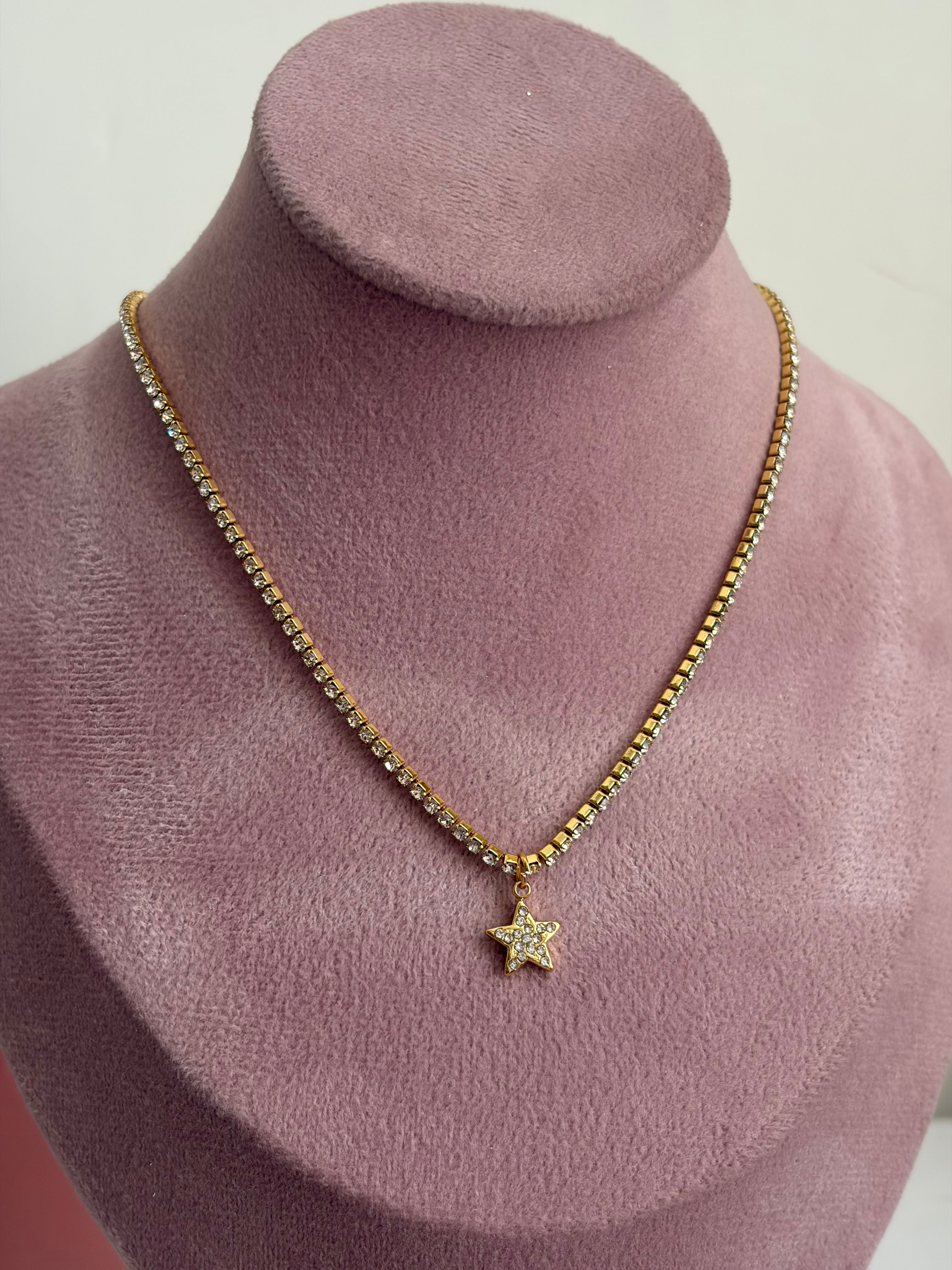 Star tennis necklace