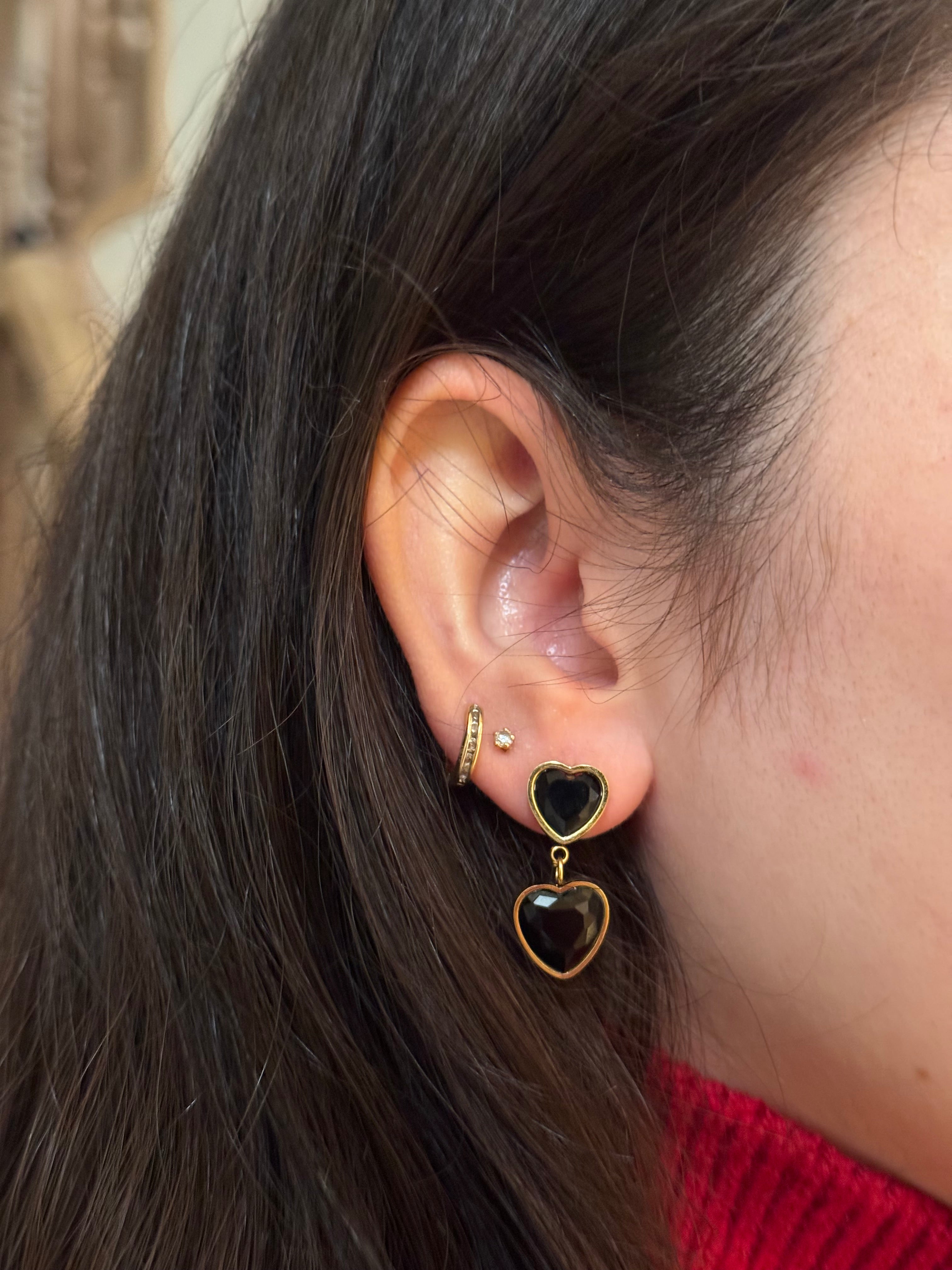 Crystal heart earring