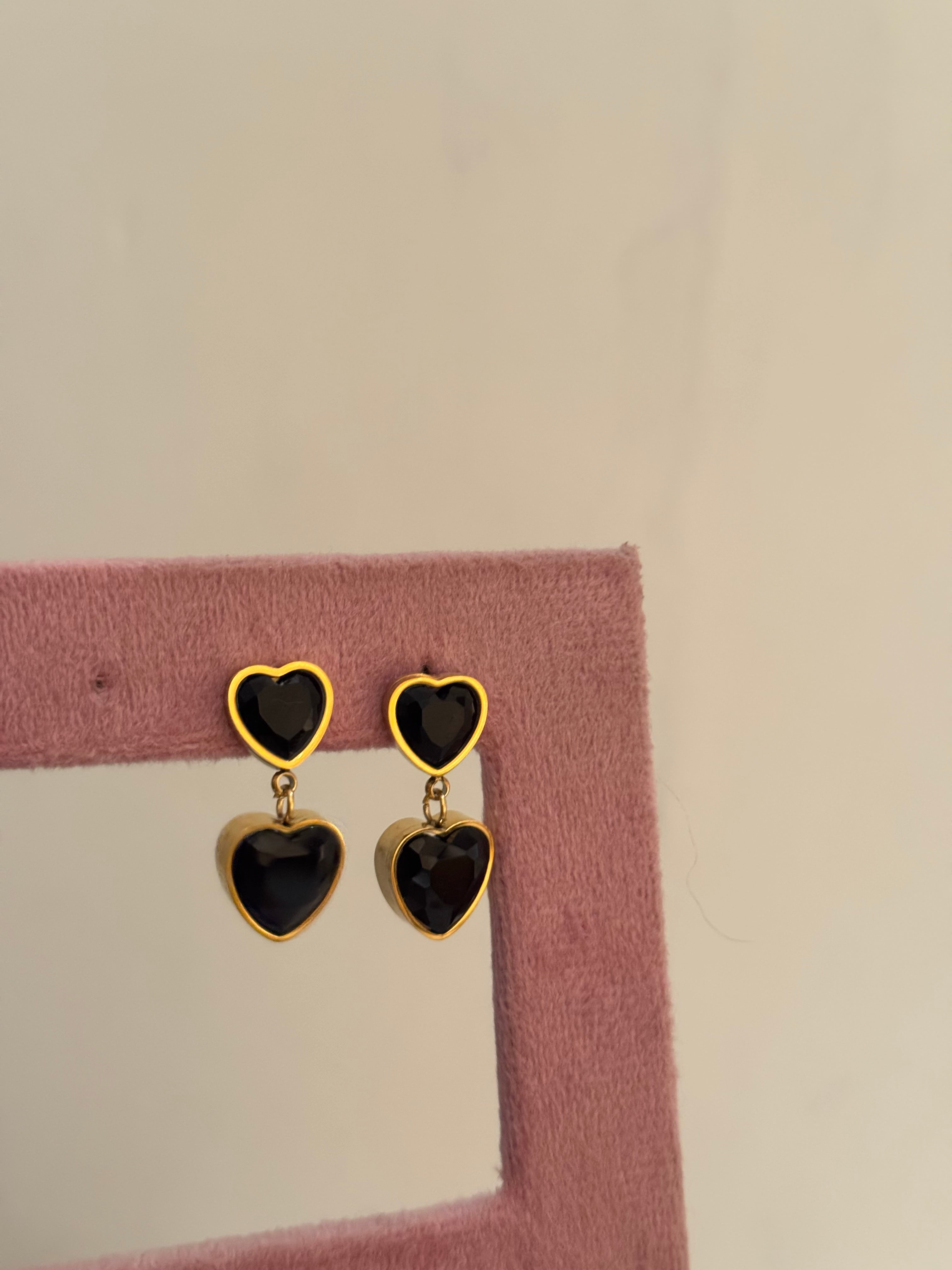 Crystal heart earring