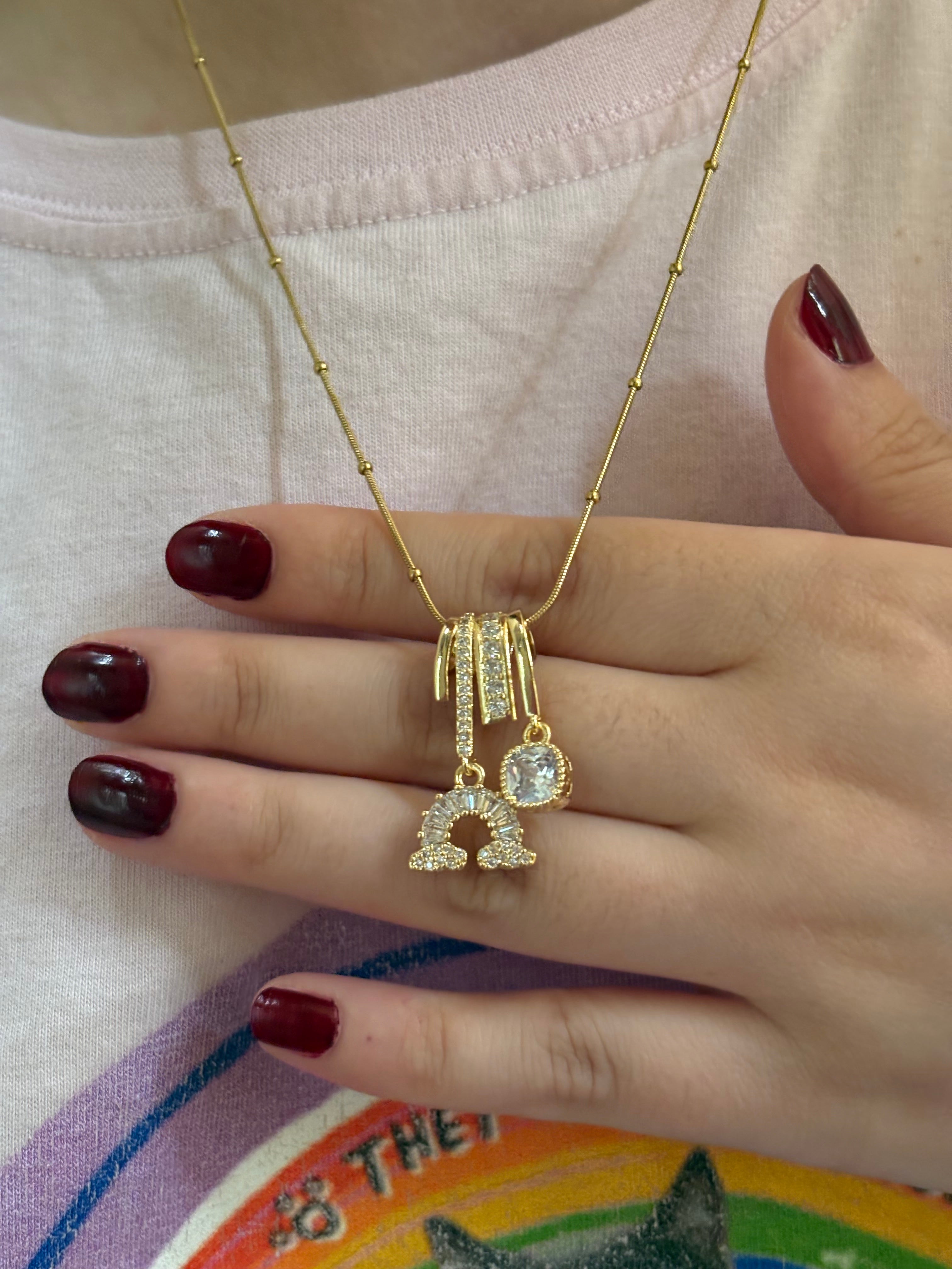 Rainbow charm necklace