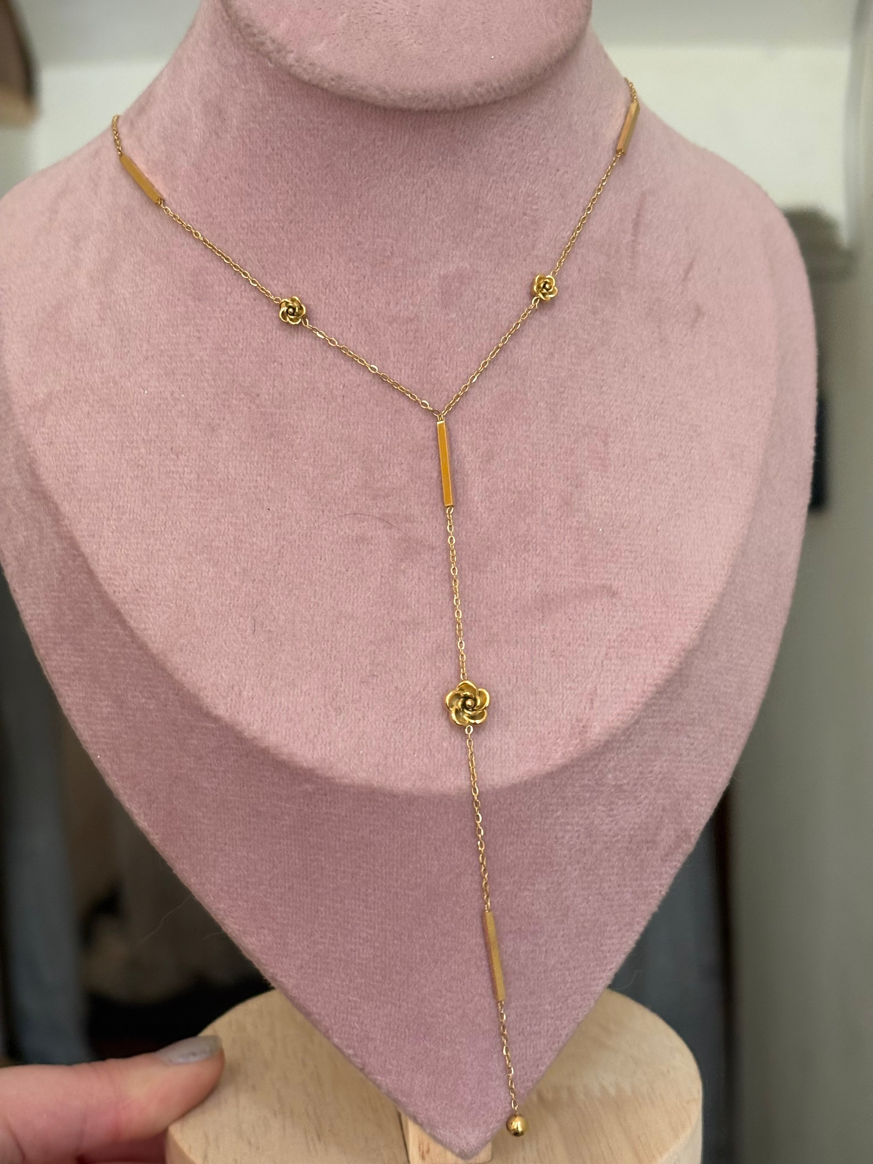 Rose drop necklace