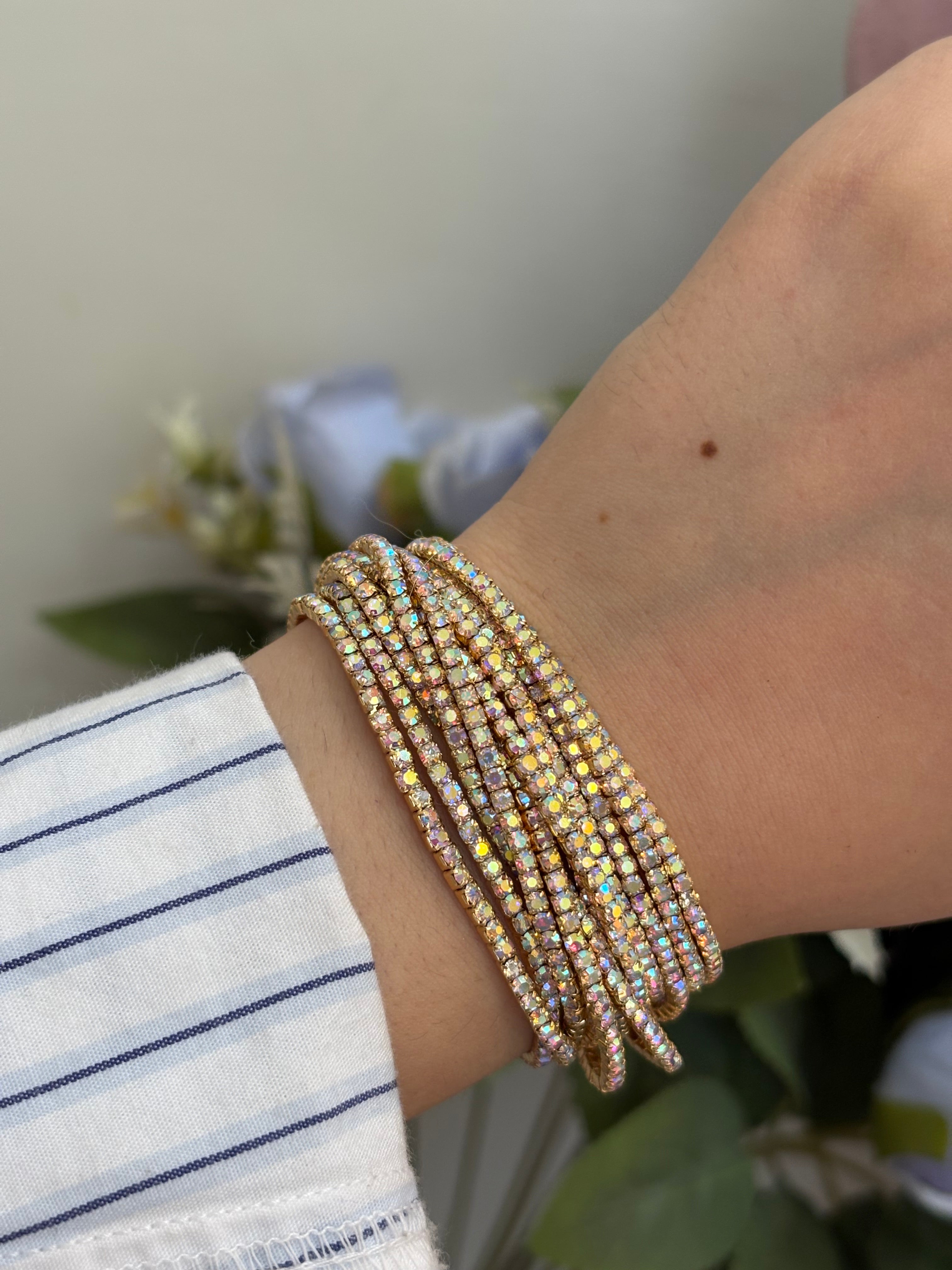 Multistone stretchable bracelet