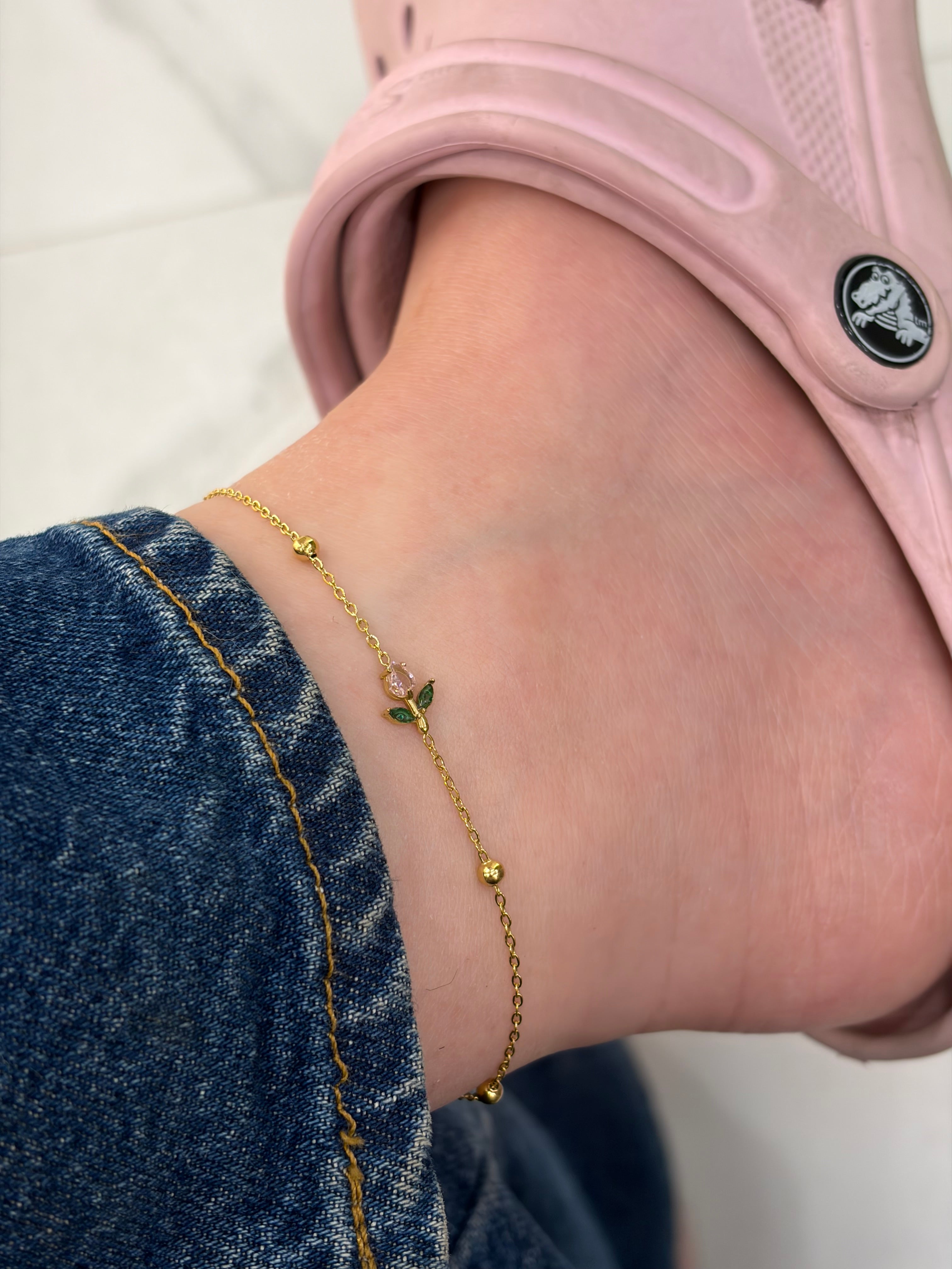 Minimal tulip anklet(1pc)