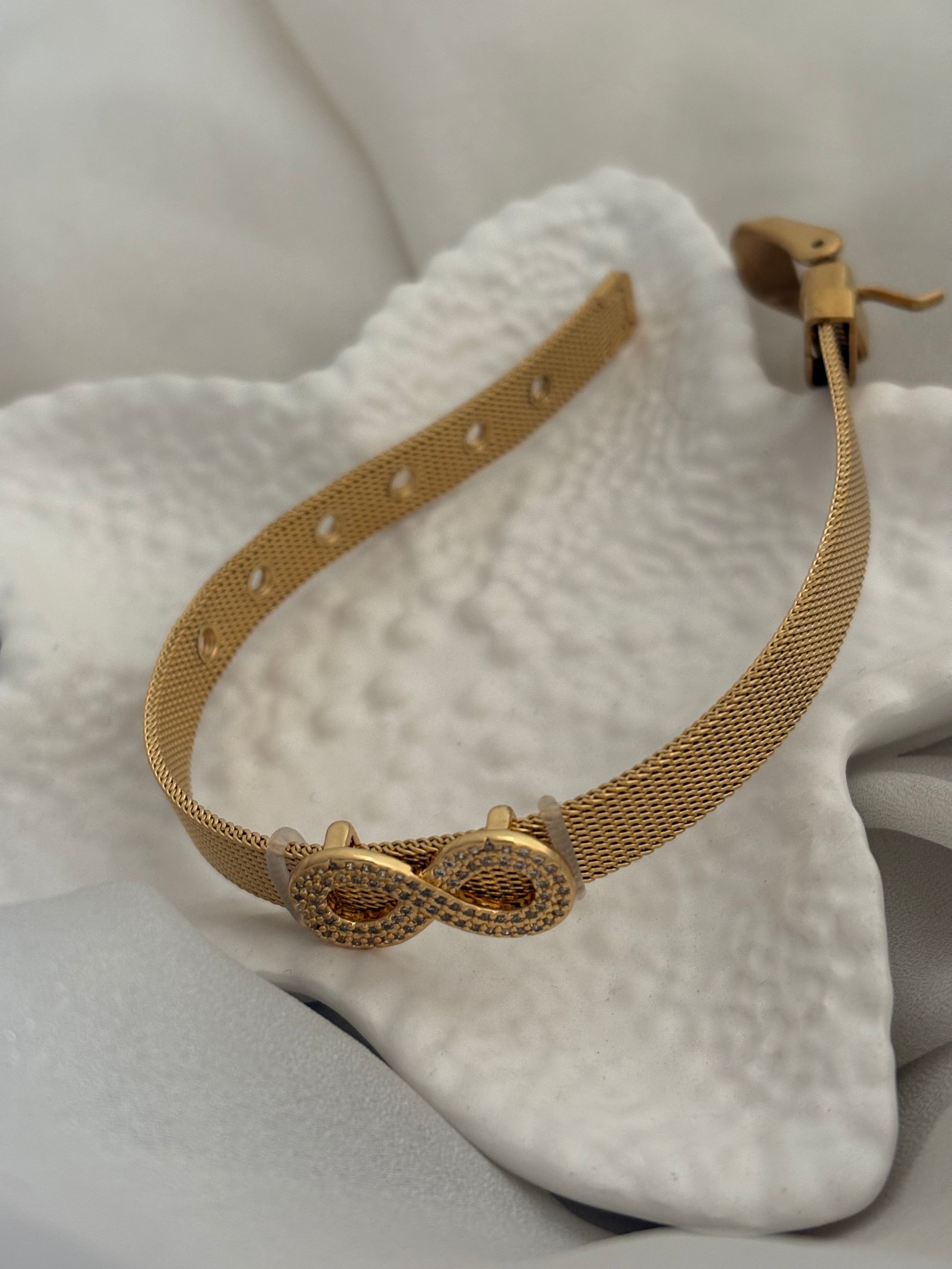 Infinity strap bracelet
