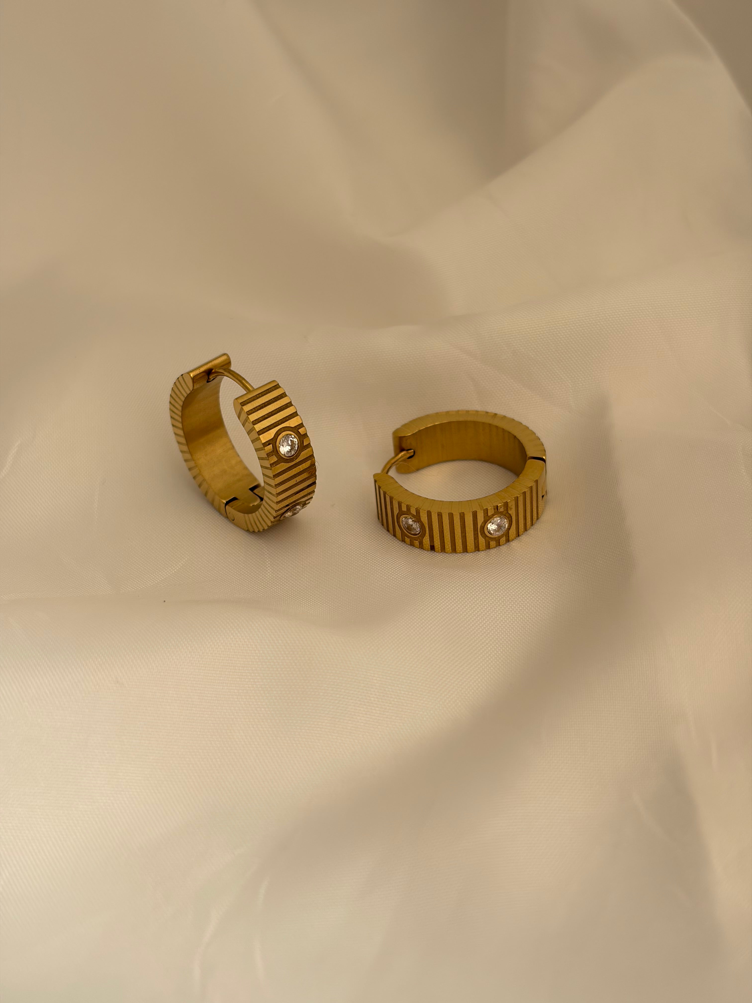 C studded hoops