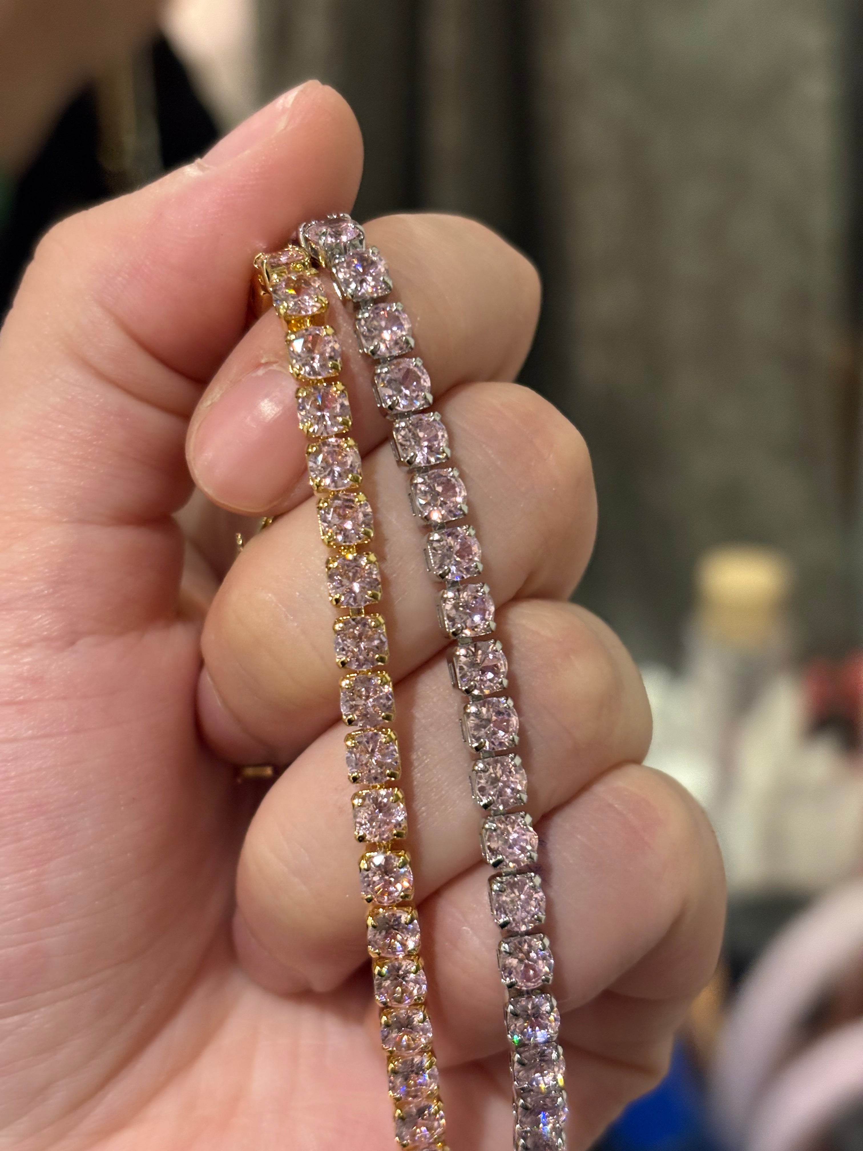 Aura tennis bracelet(pink)