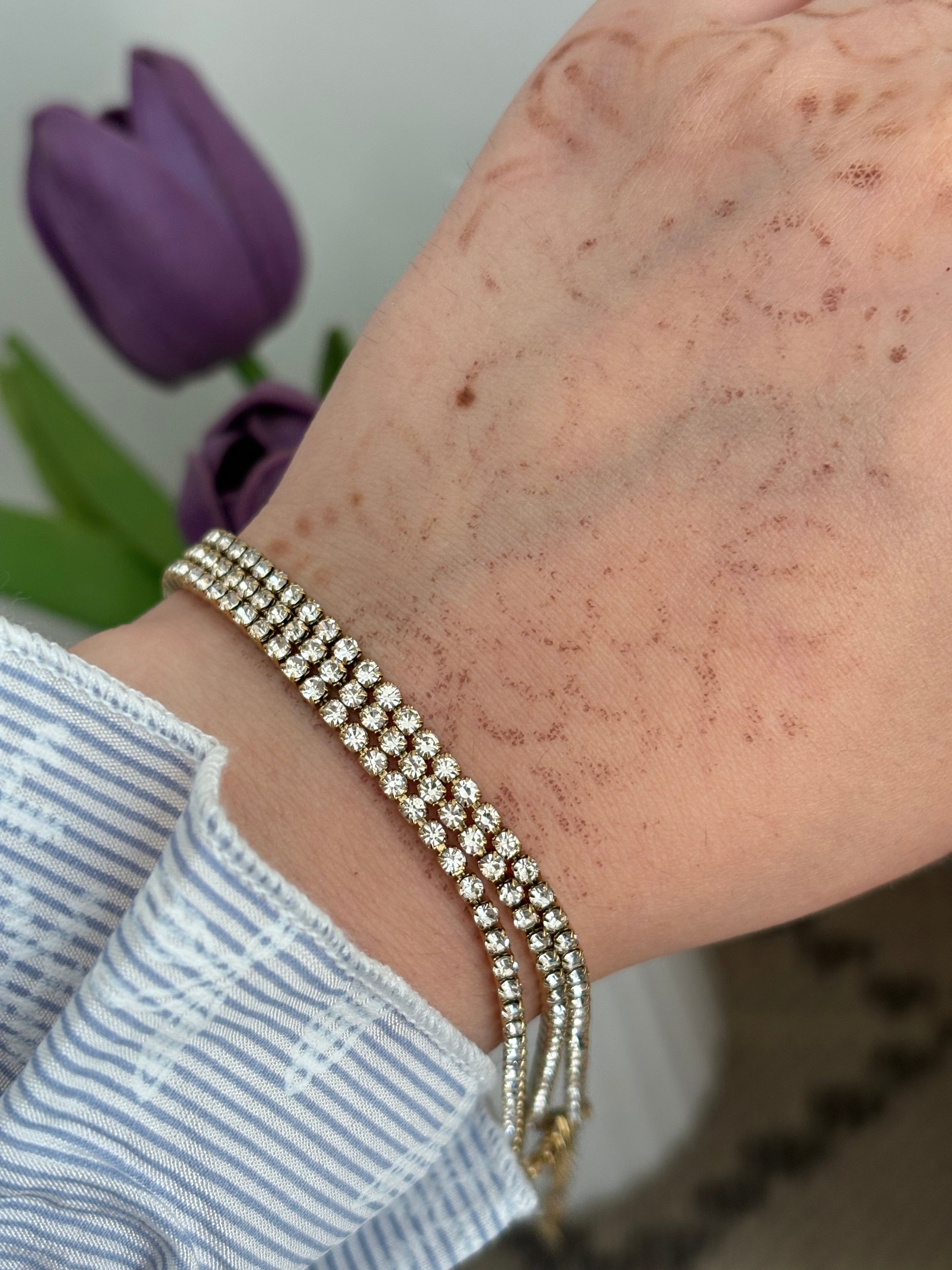 3 layered tennis bracelet