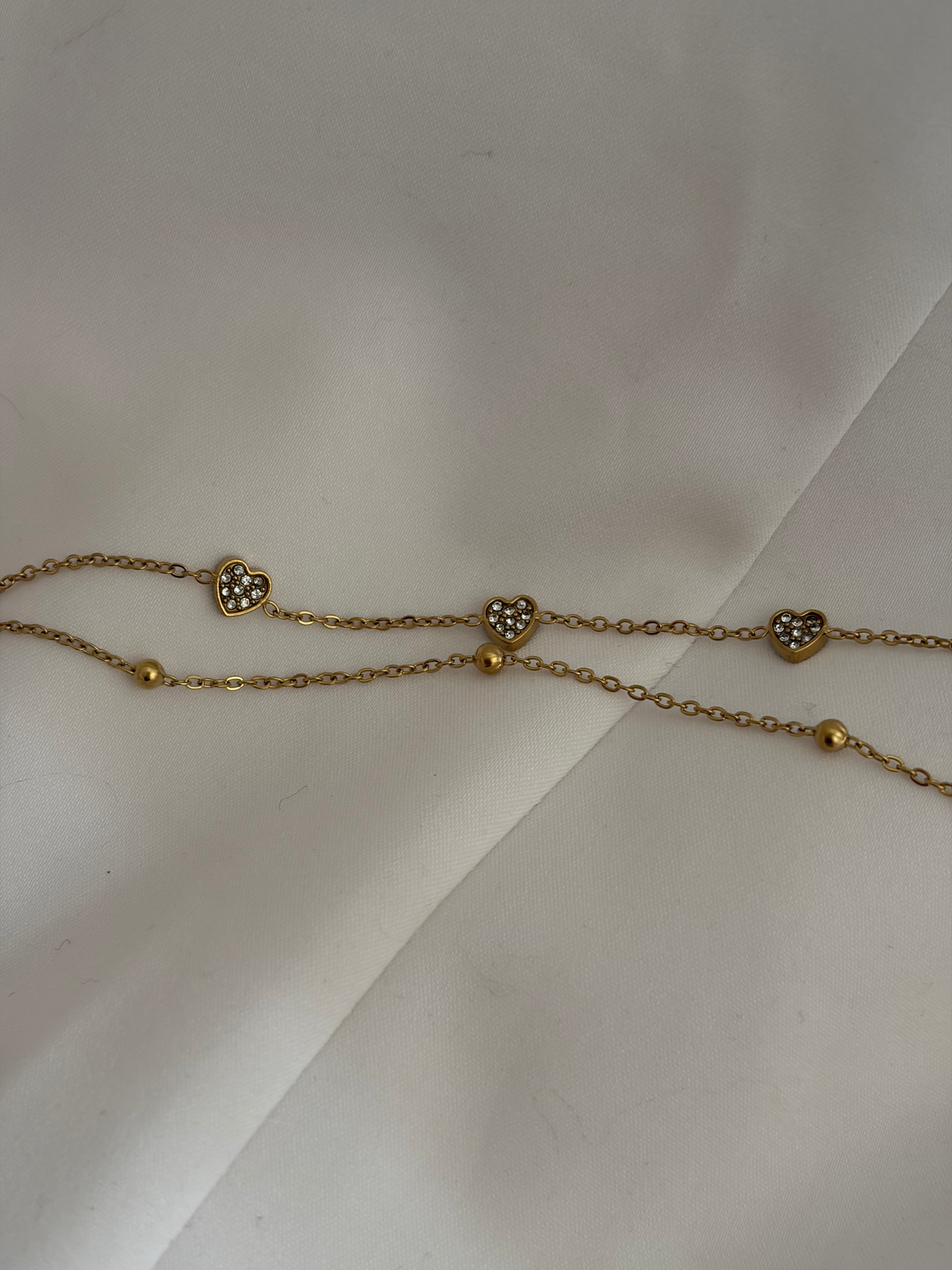 Heart layered bracelet