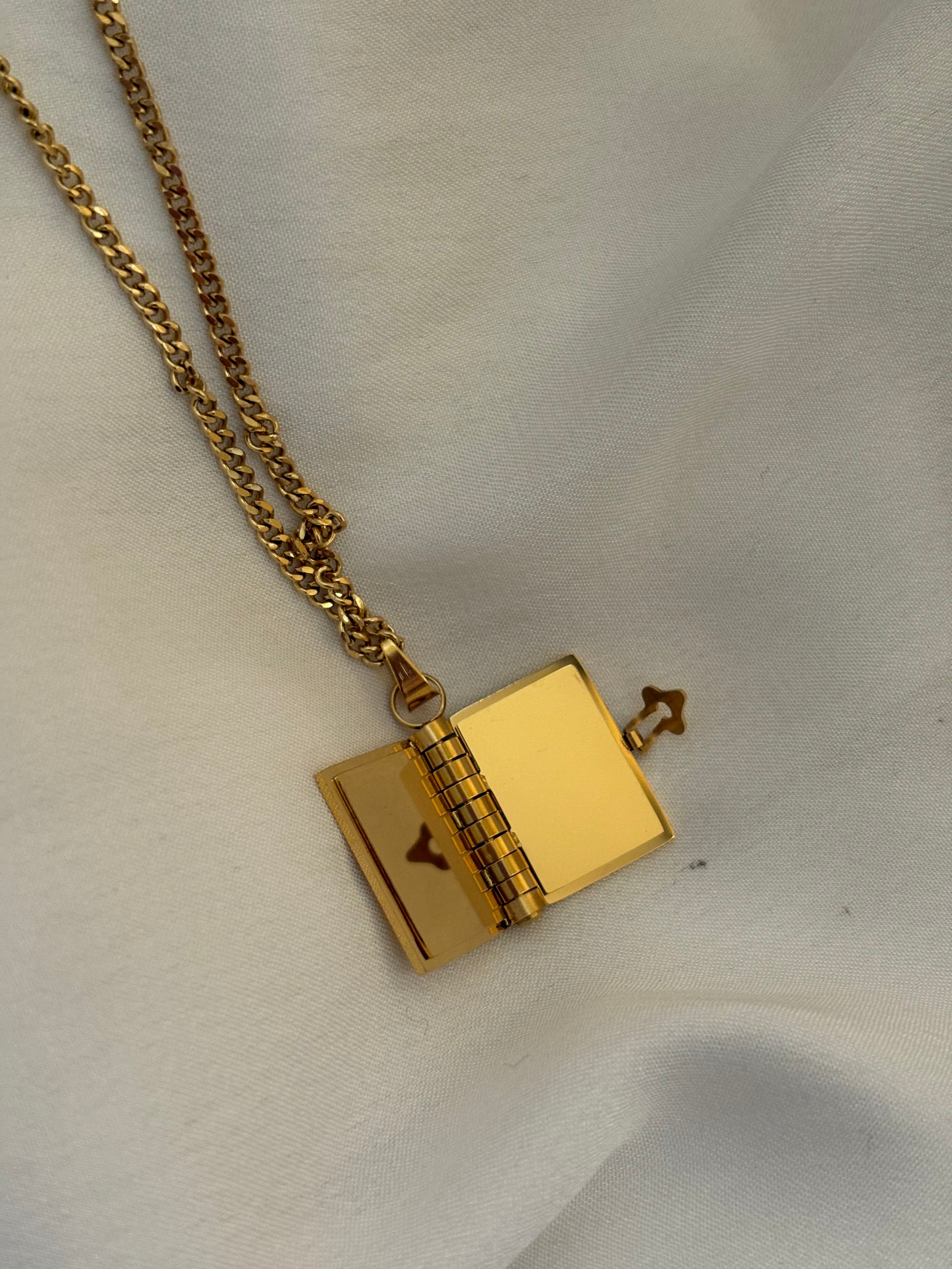 Secret book necklace