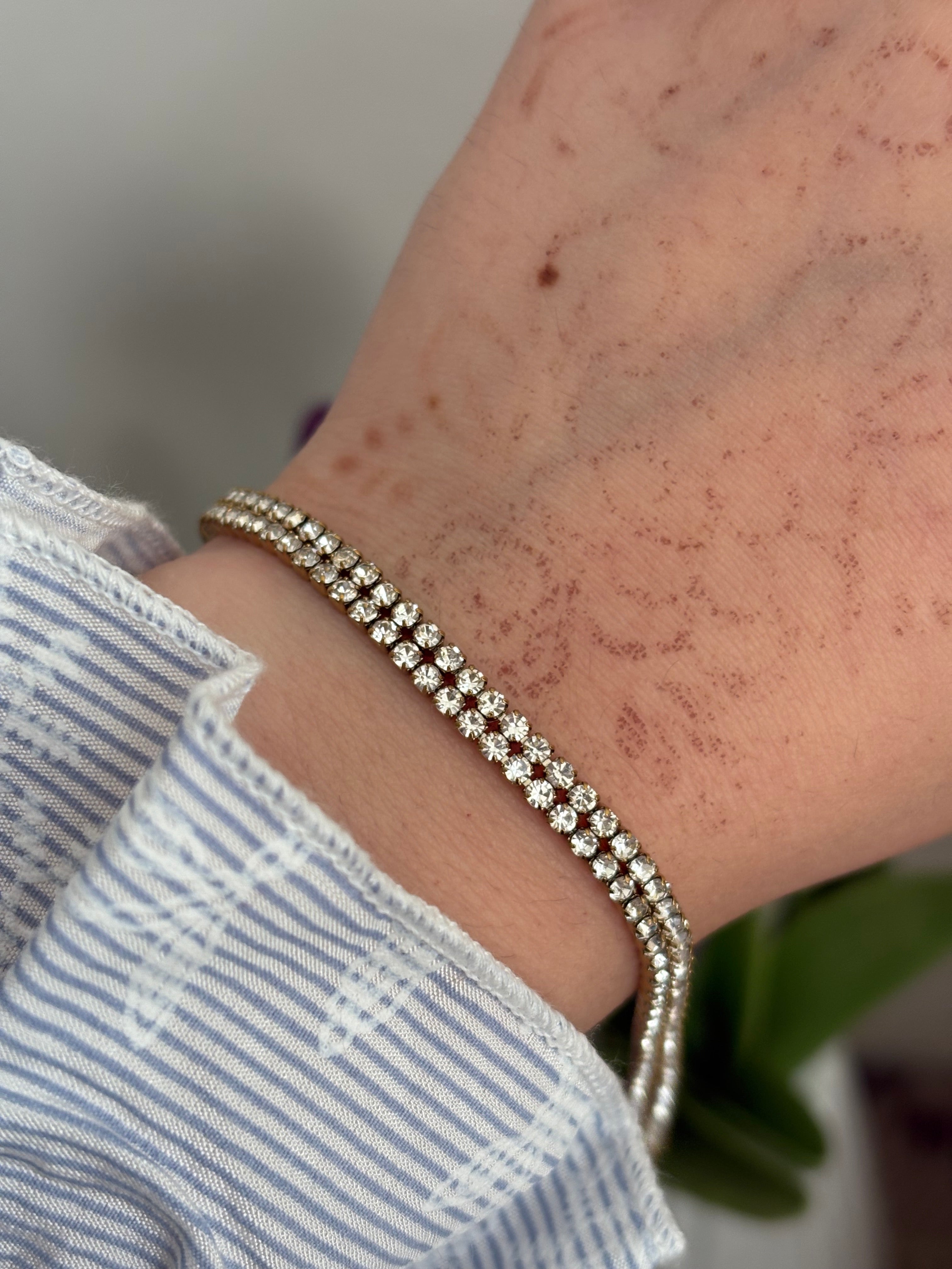 Layered tennis bracelet