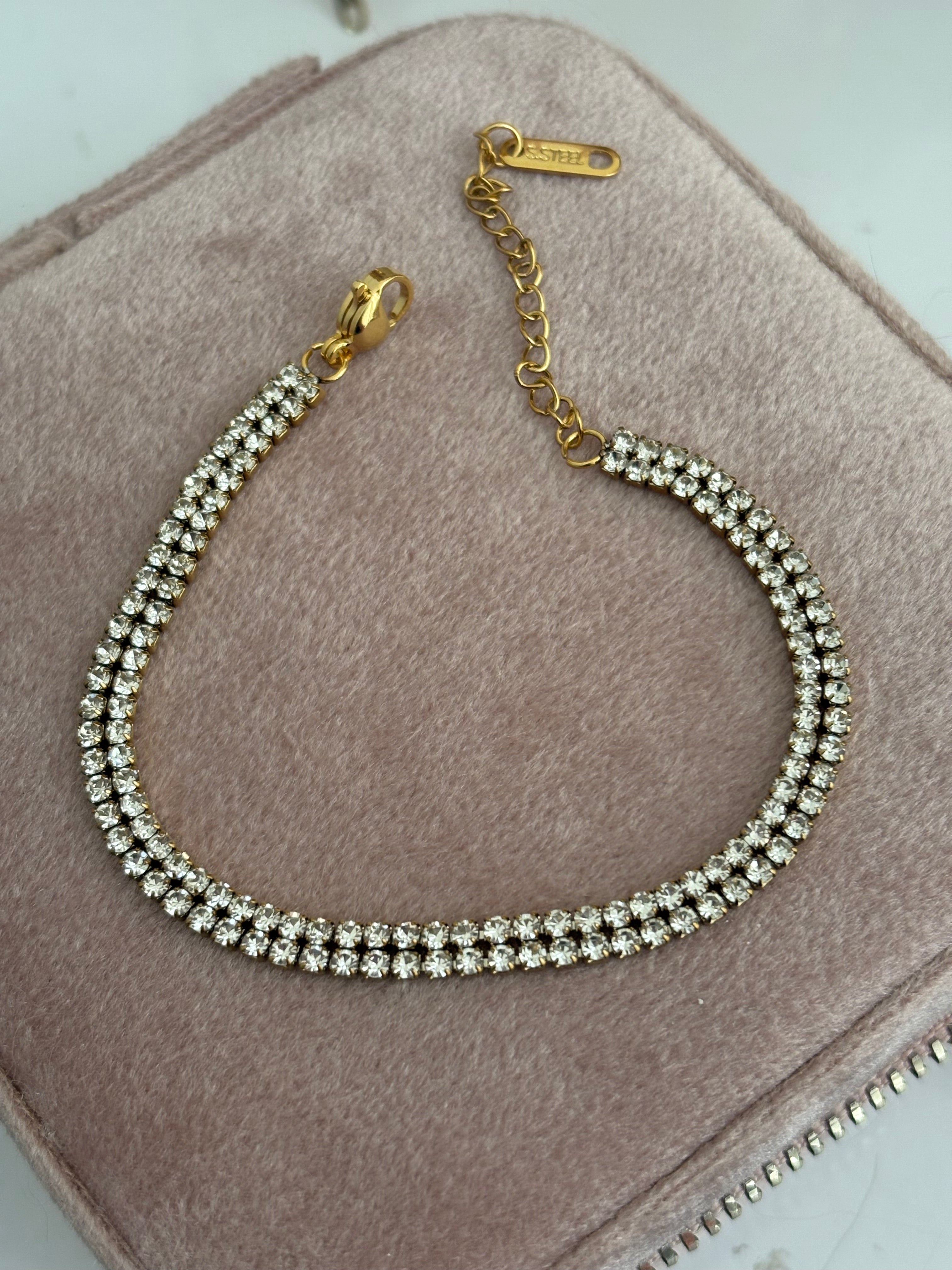 Layered tennis bracelet