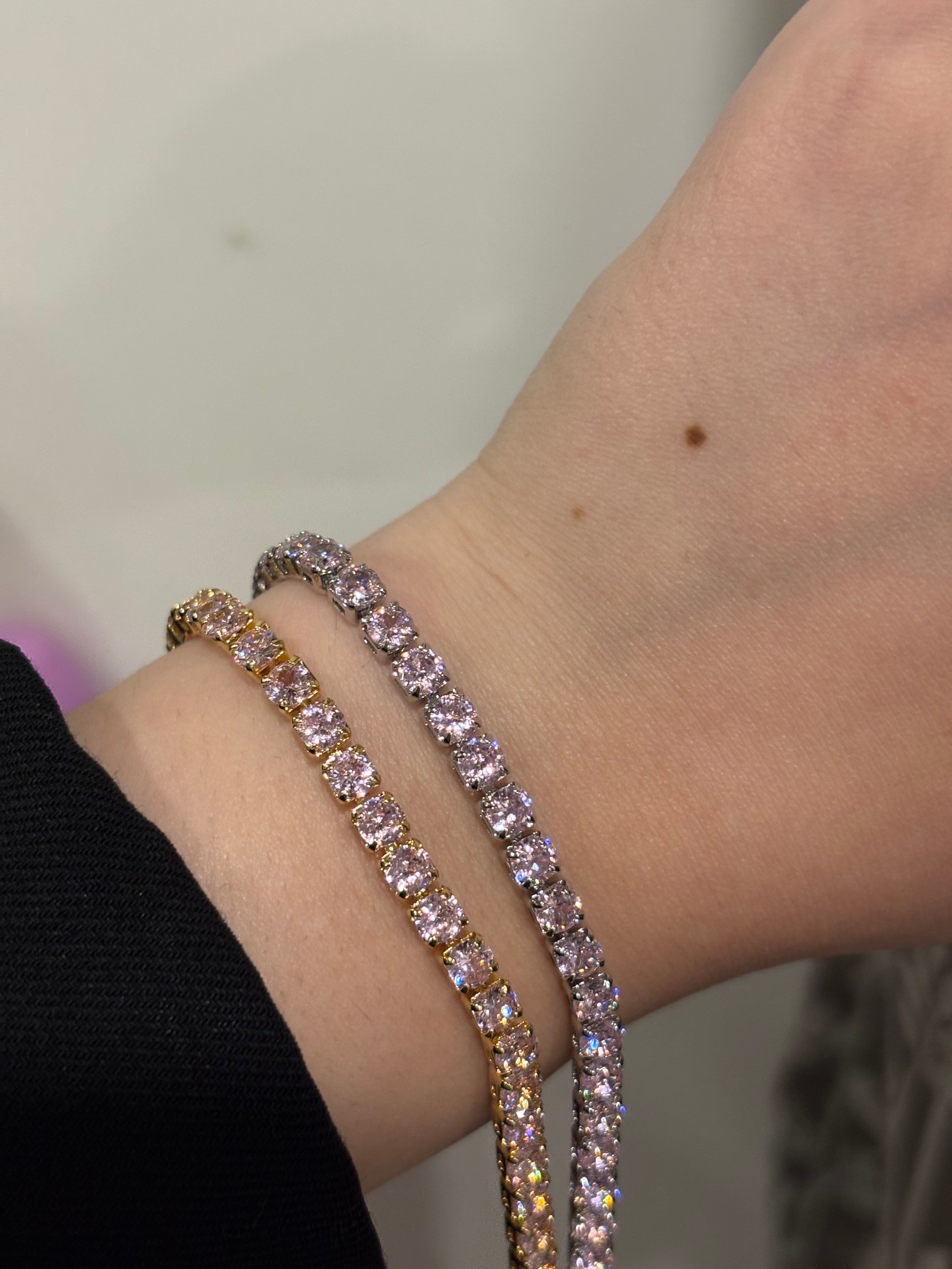 Aura tennis bracelet(pink)