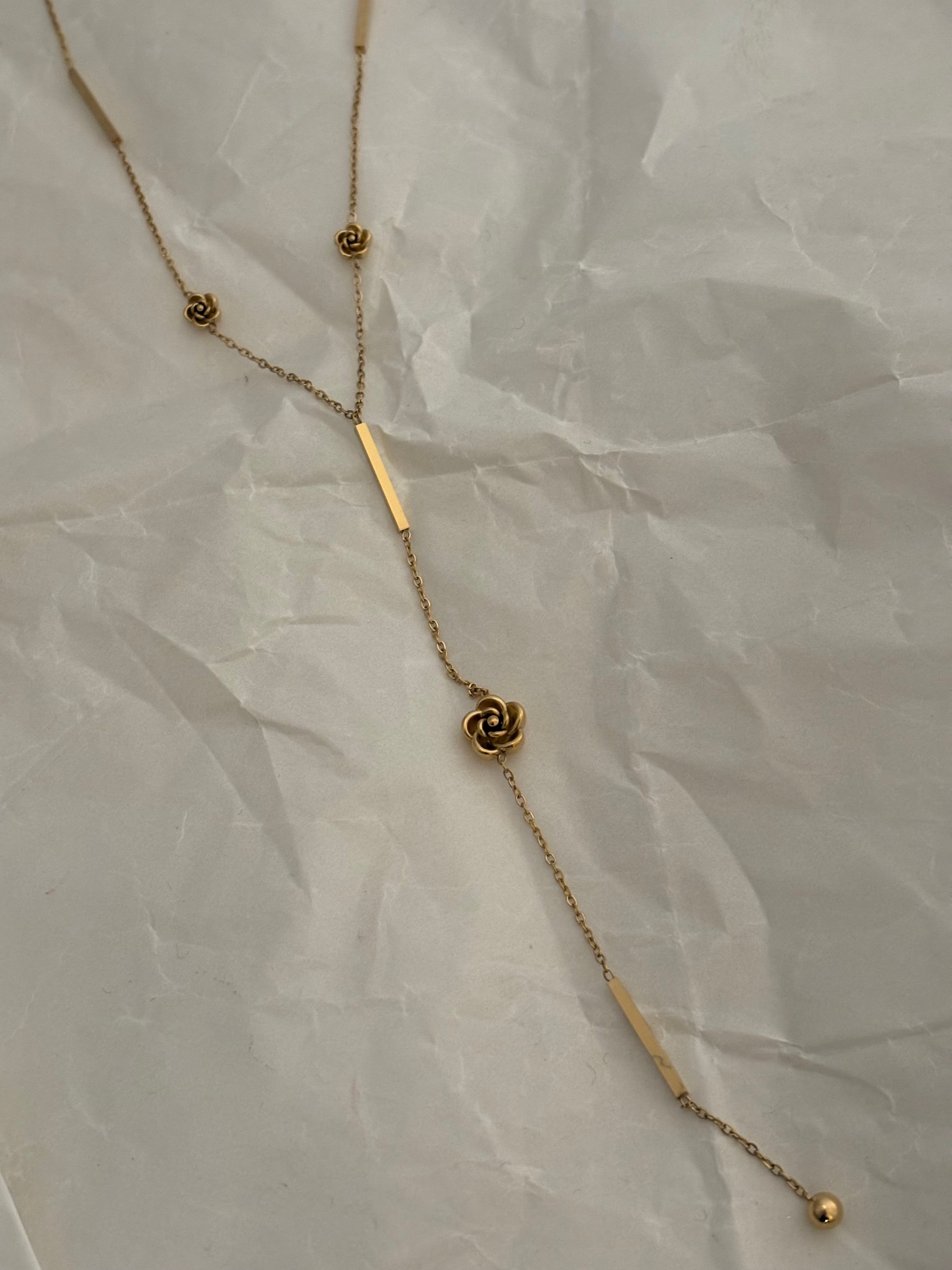 Rose drop necklace
