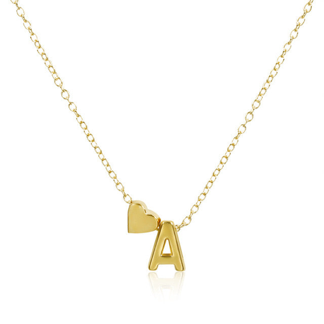 Heart initial necklace