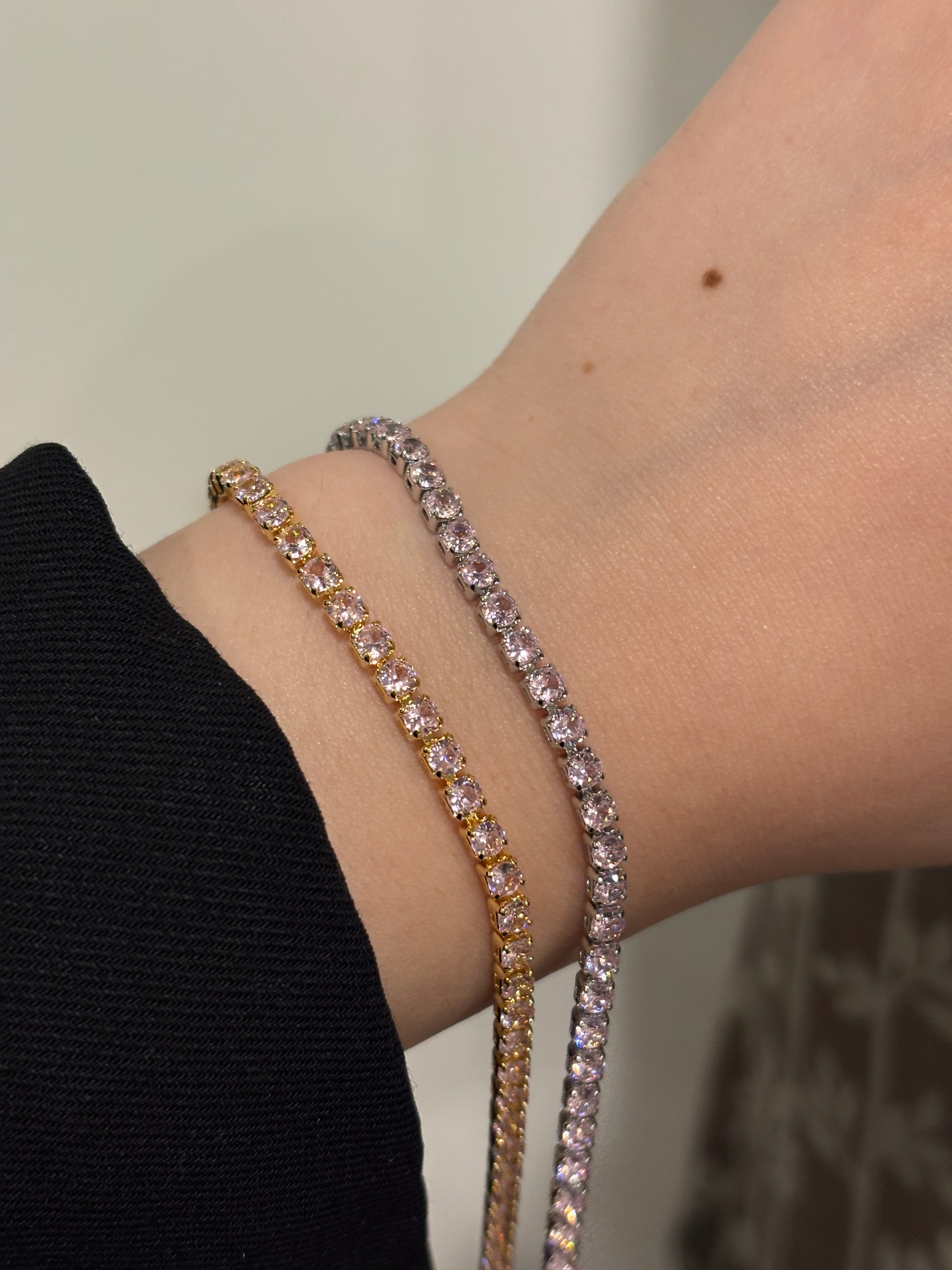 Vibe tennis bracelet(pink)