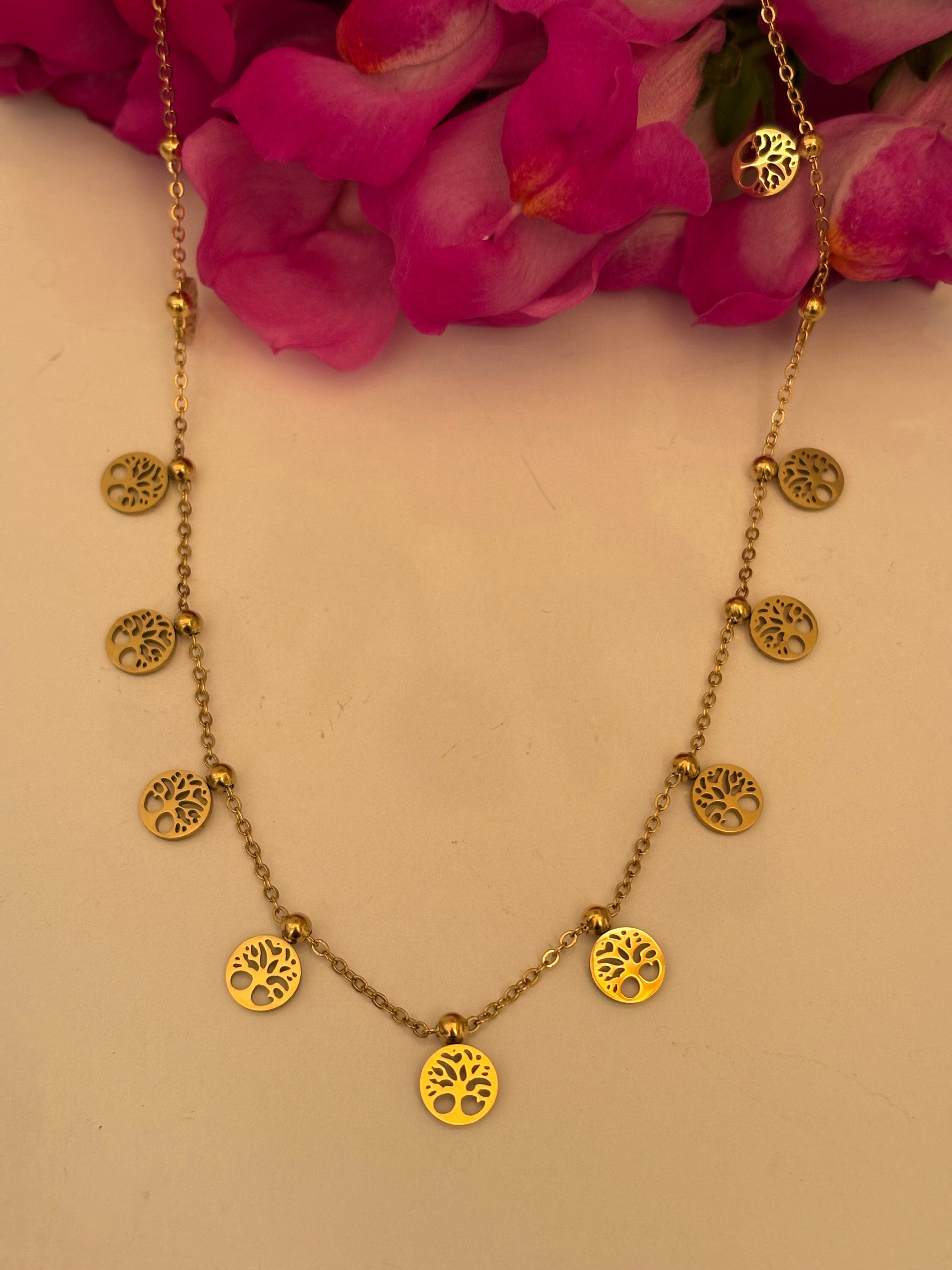 Tree charm necklace