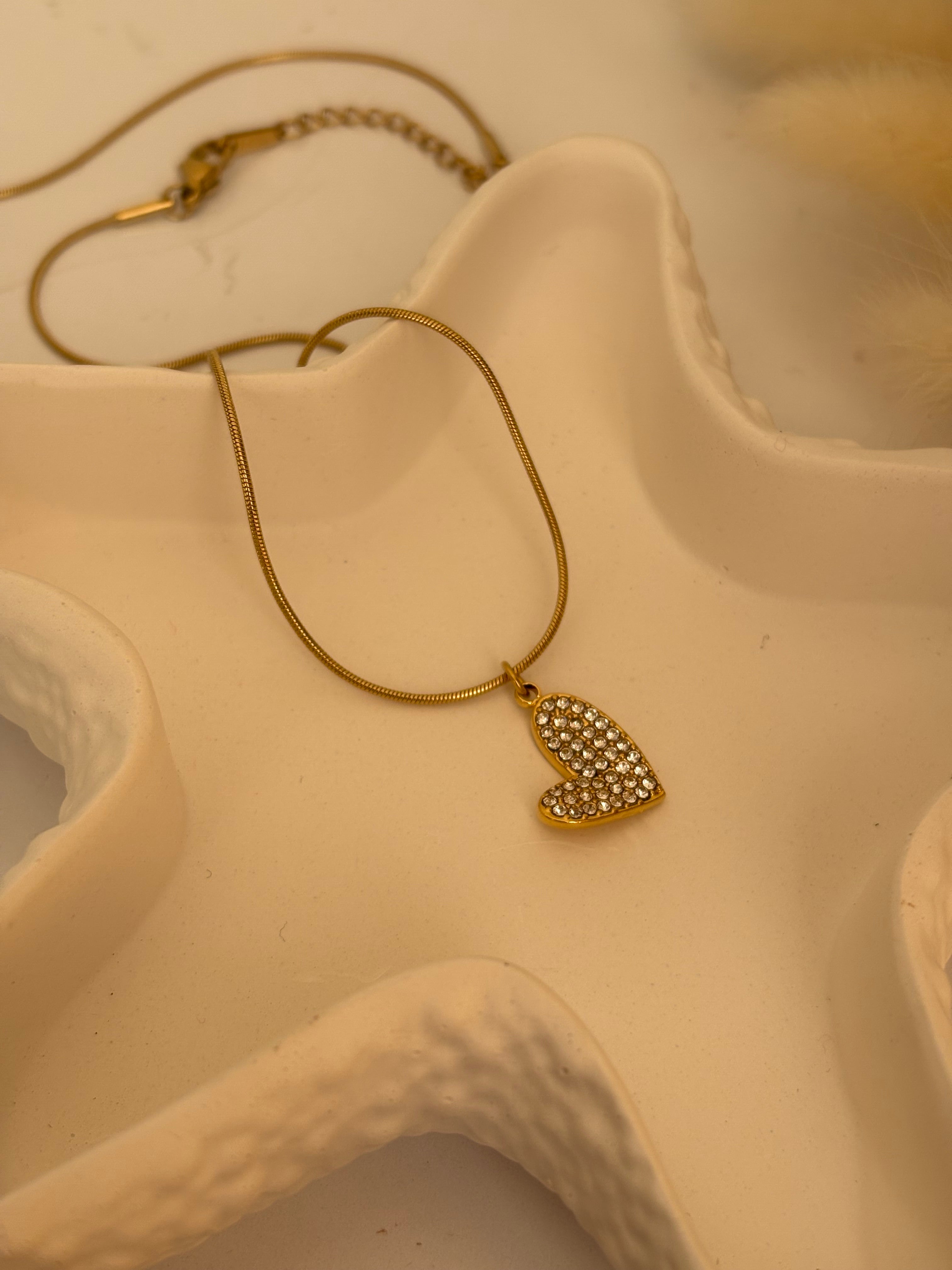 Rhinestone heart necklace