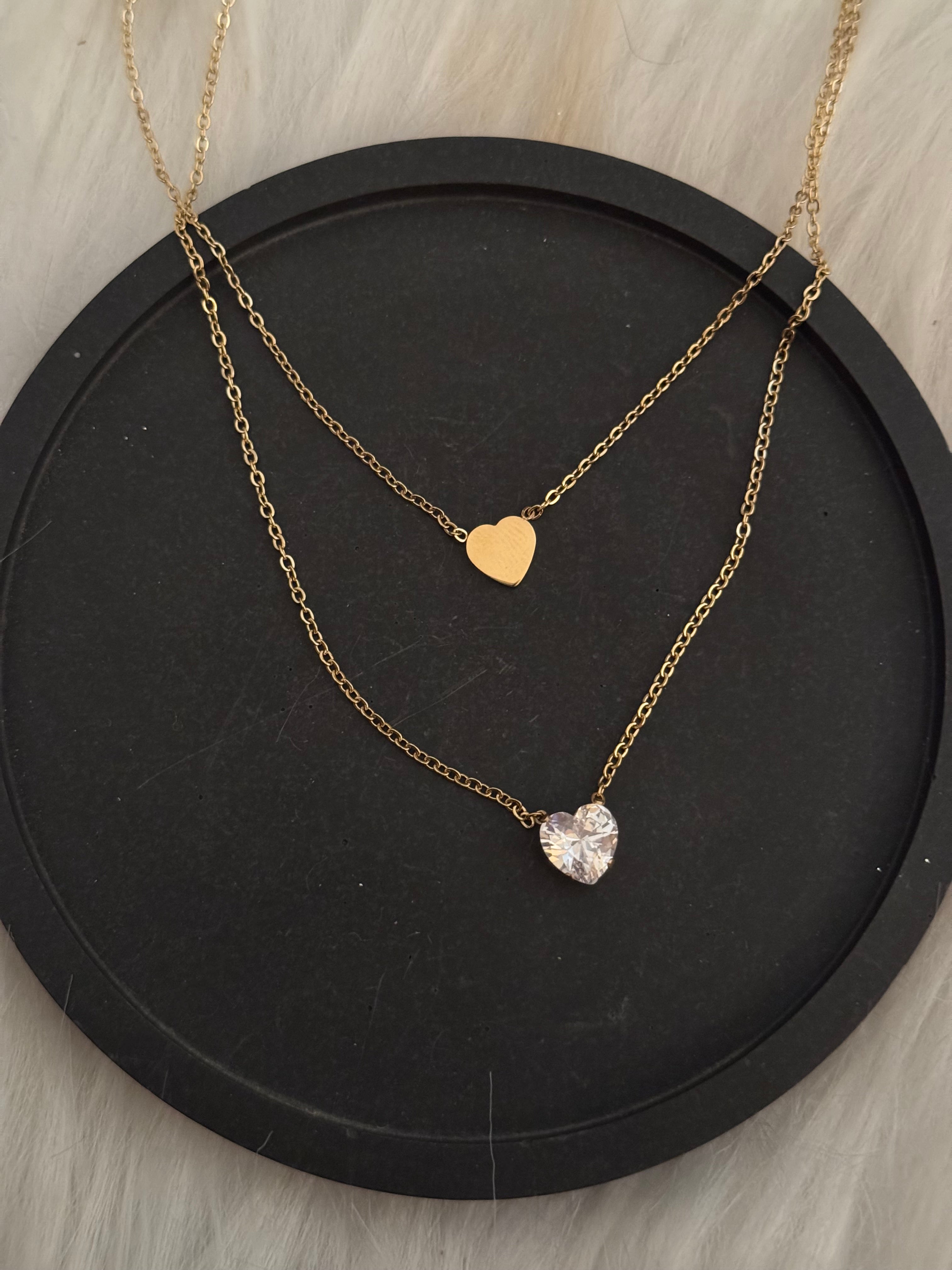 Heart layered necklace