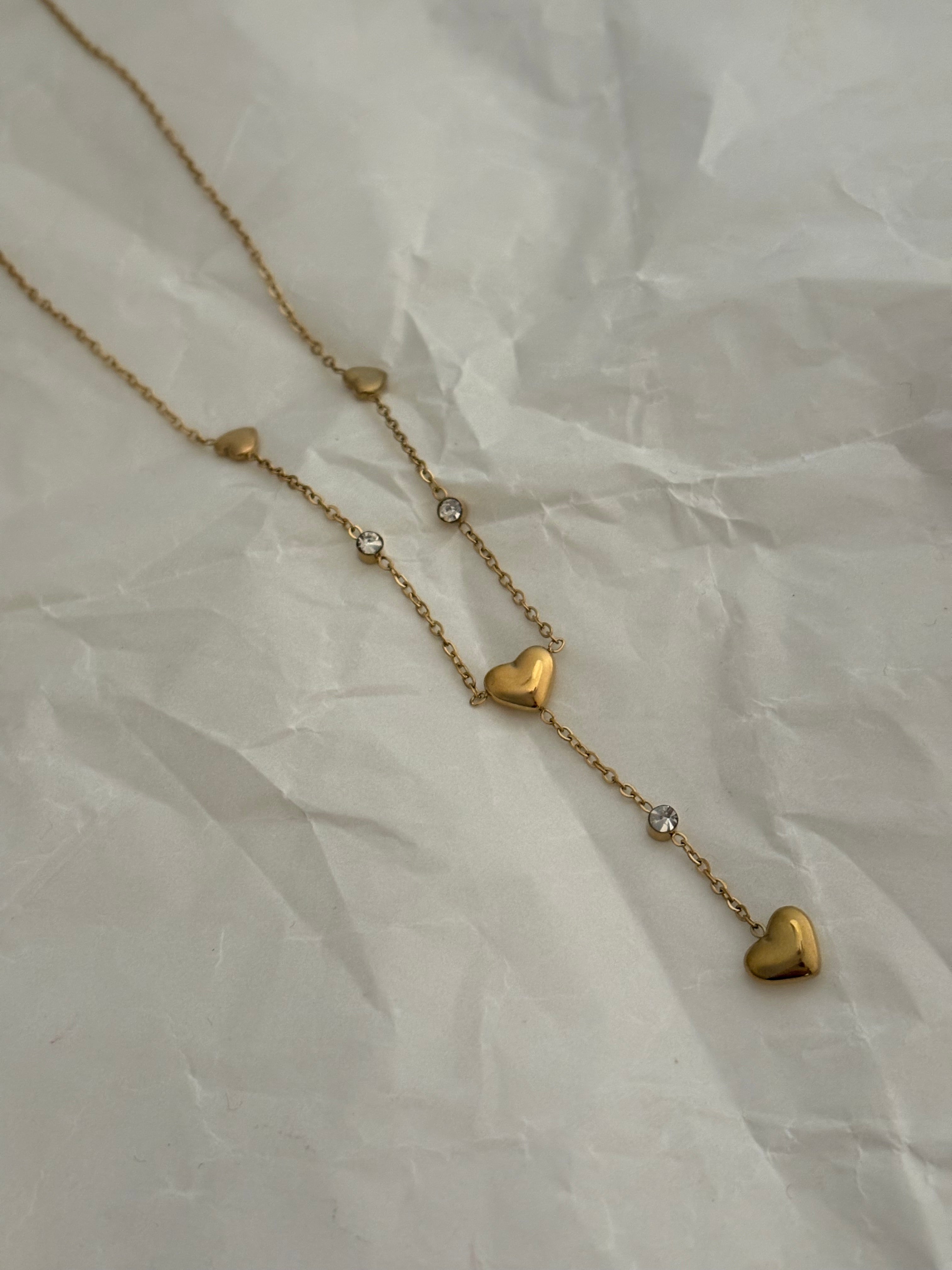 Heart drop necklace