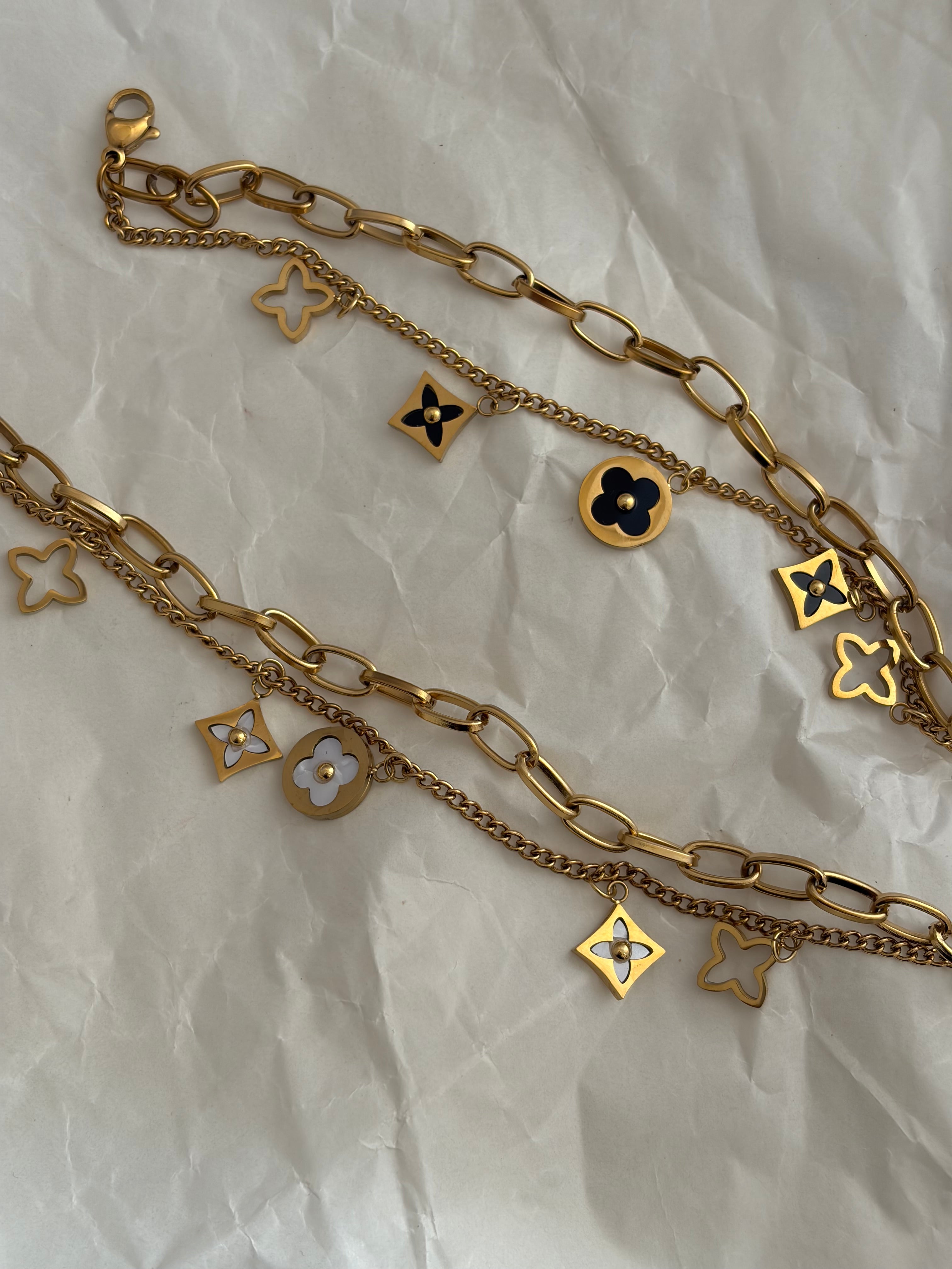 Clover layered bracelet