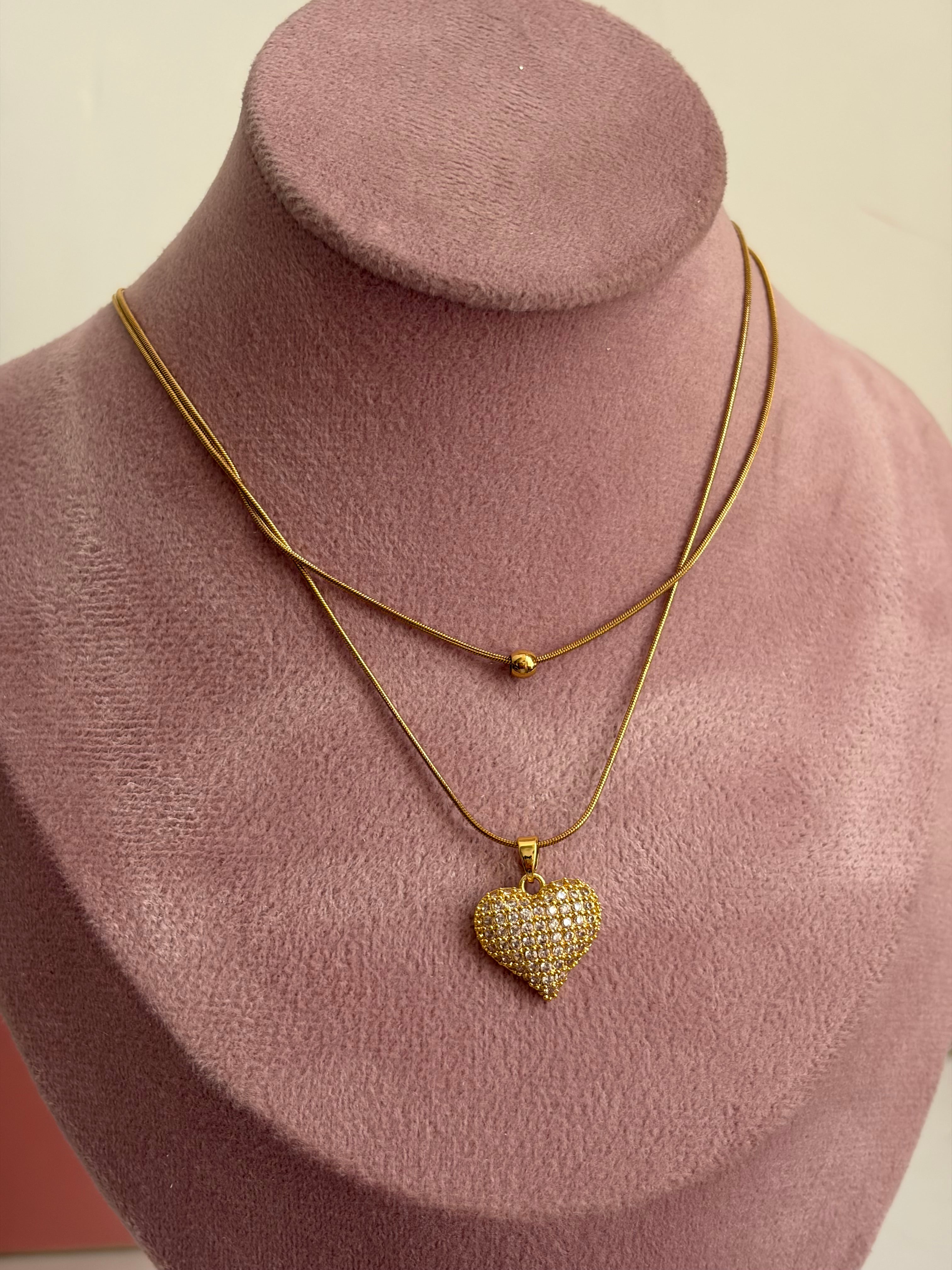 Hearts layered necklace