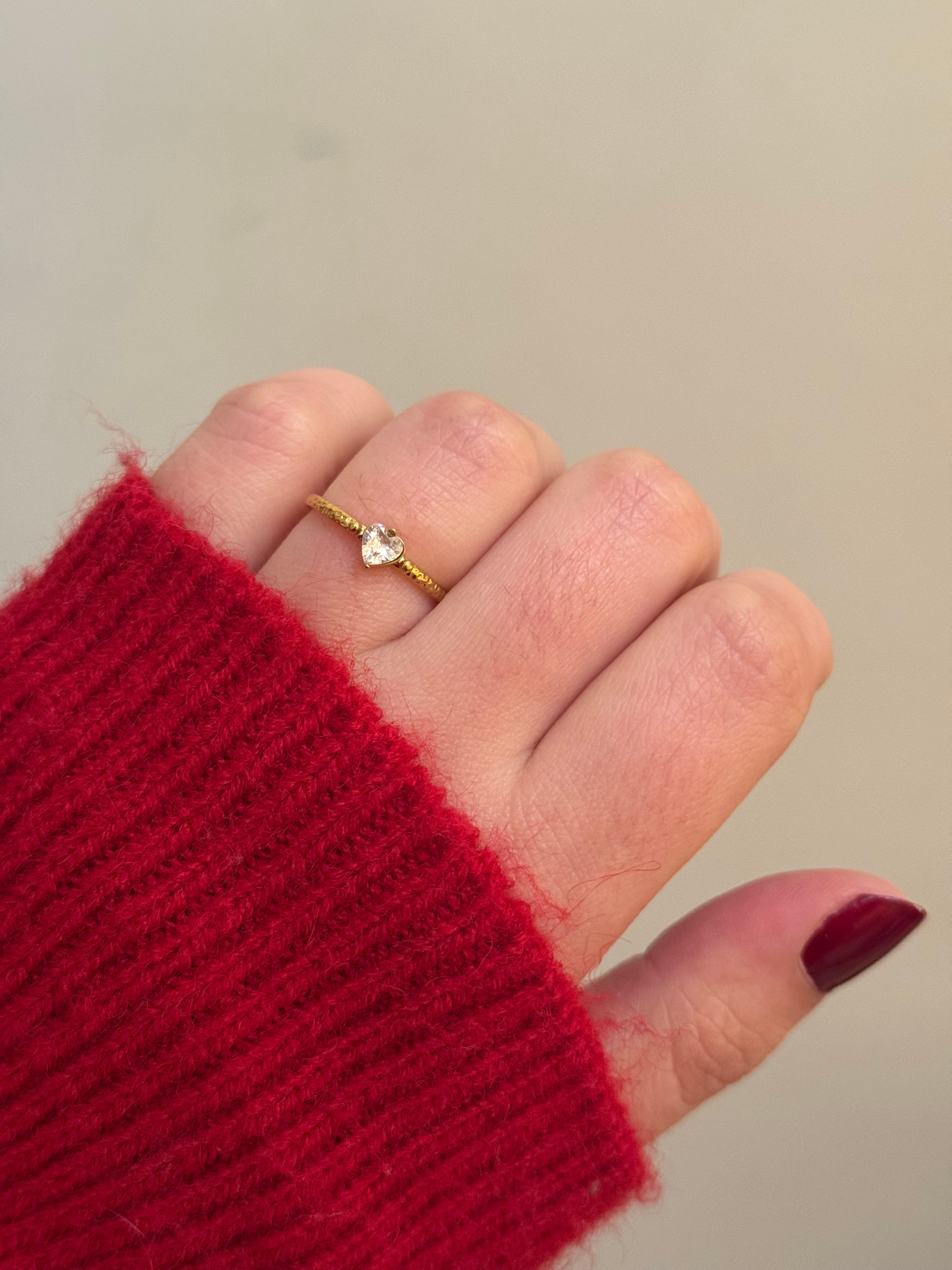 Tiny heart ring