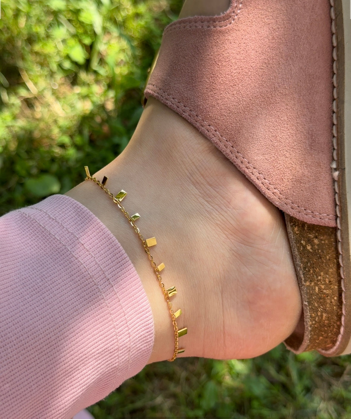 Dainty charm anklet