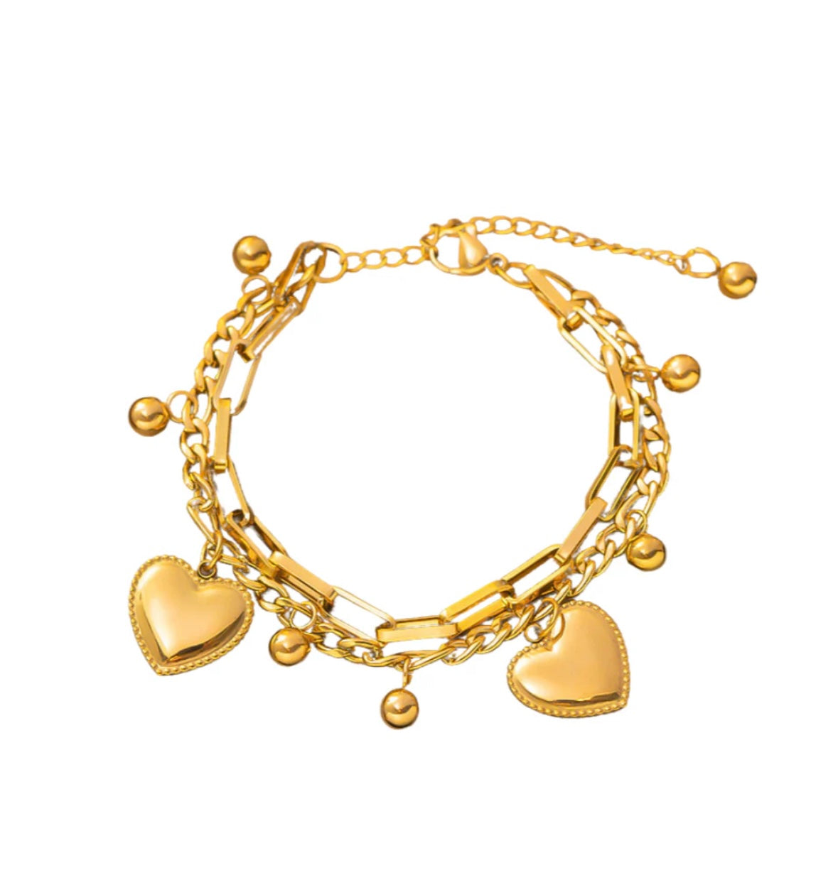 Heart layered bracelet