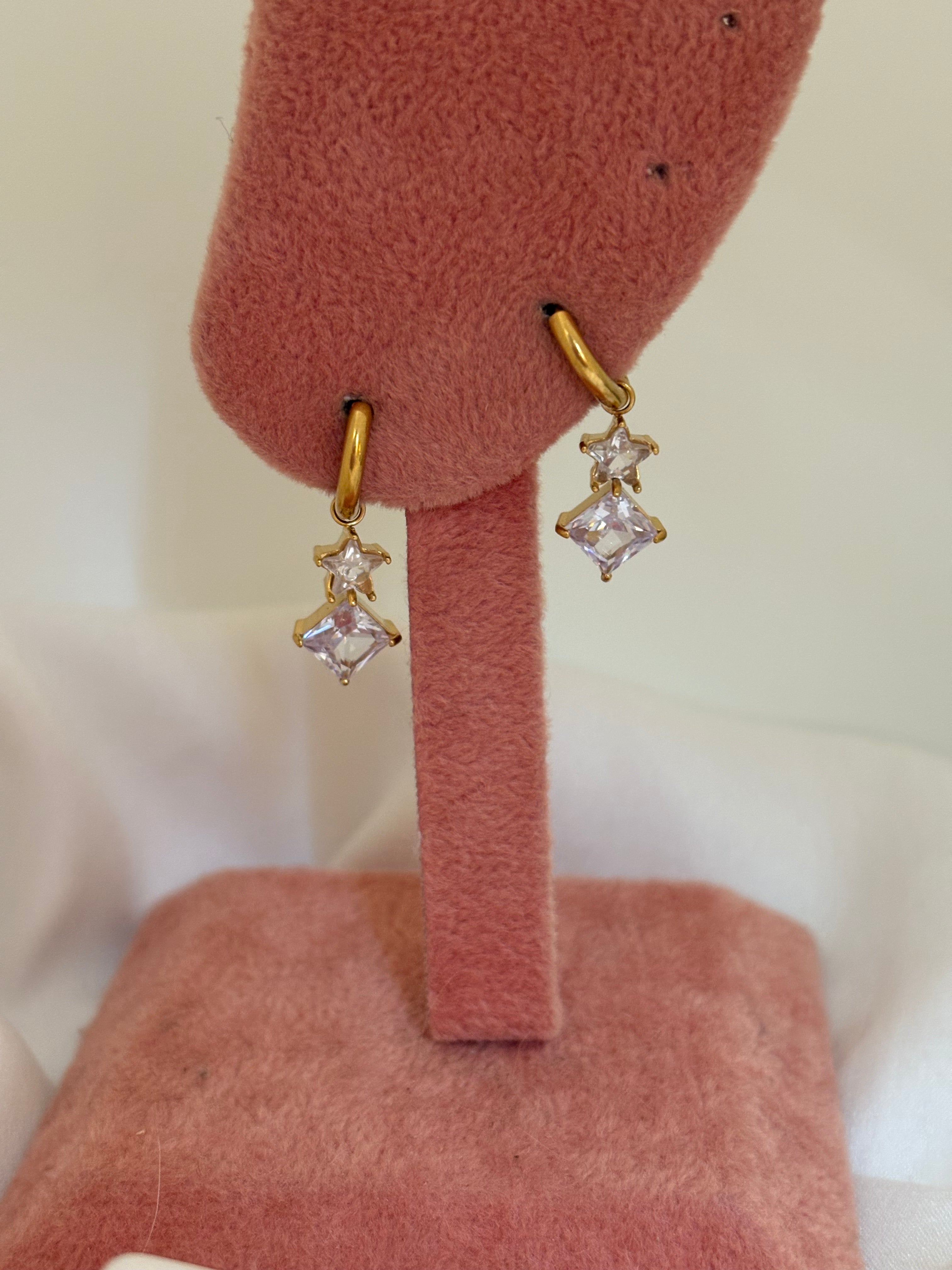Star square earring