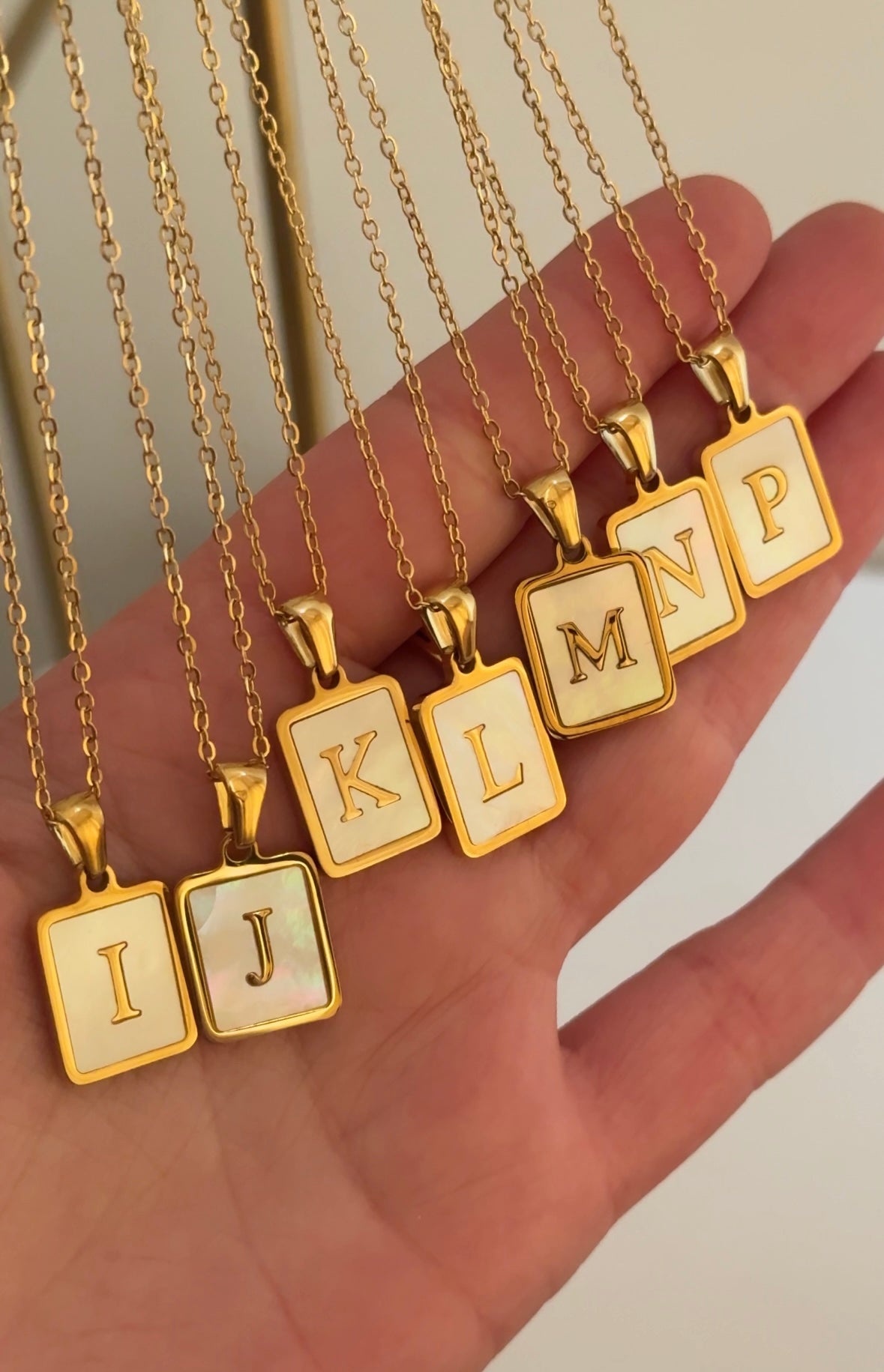 Initial square necklace