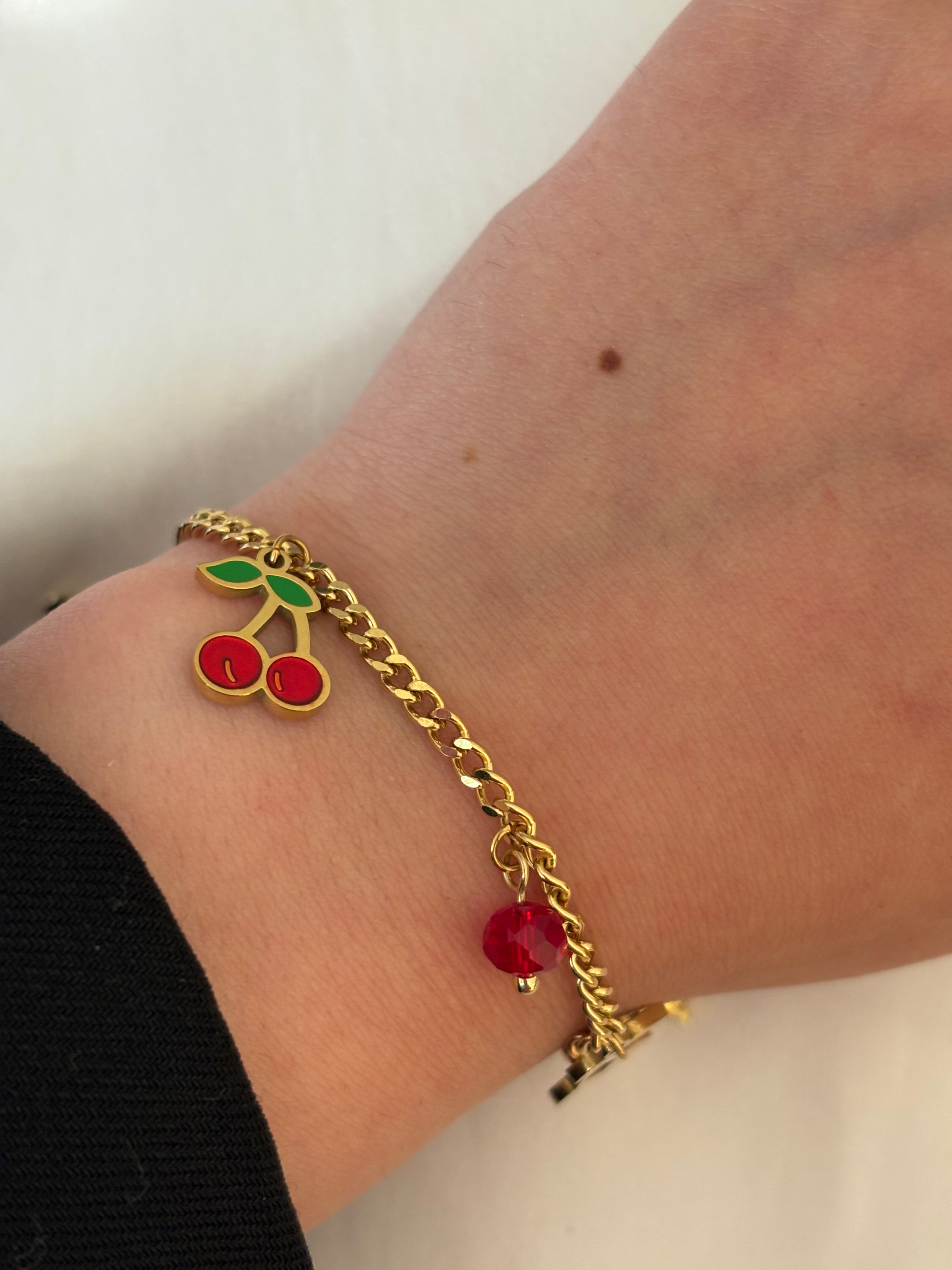 Cherry charm bracelet