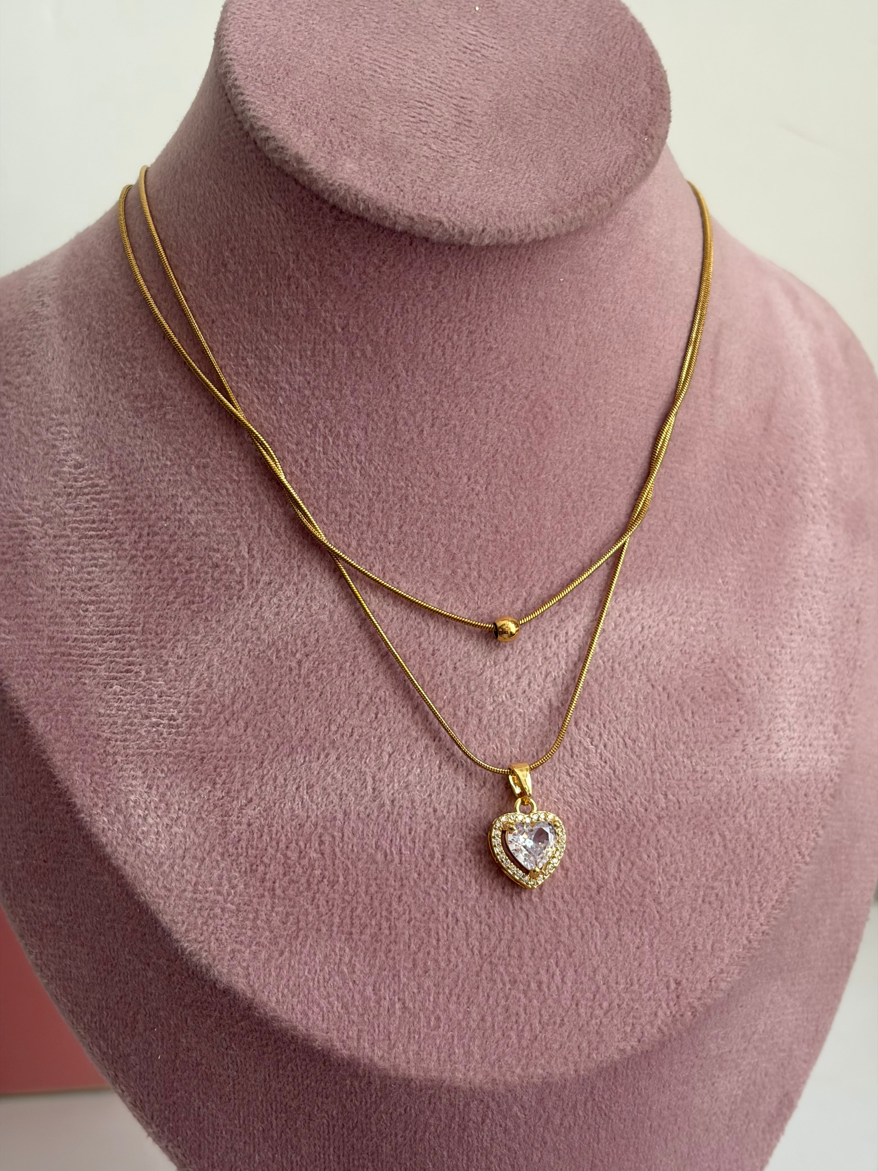 Heartie layered necklace