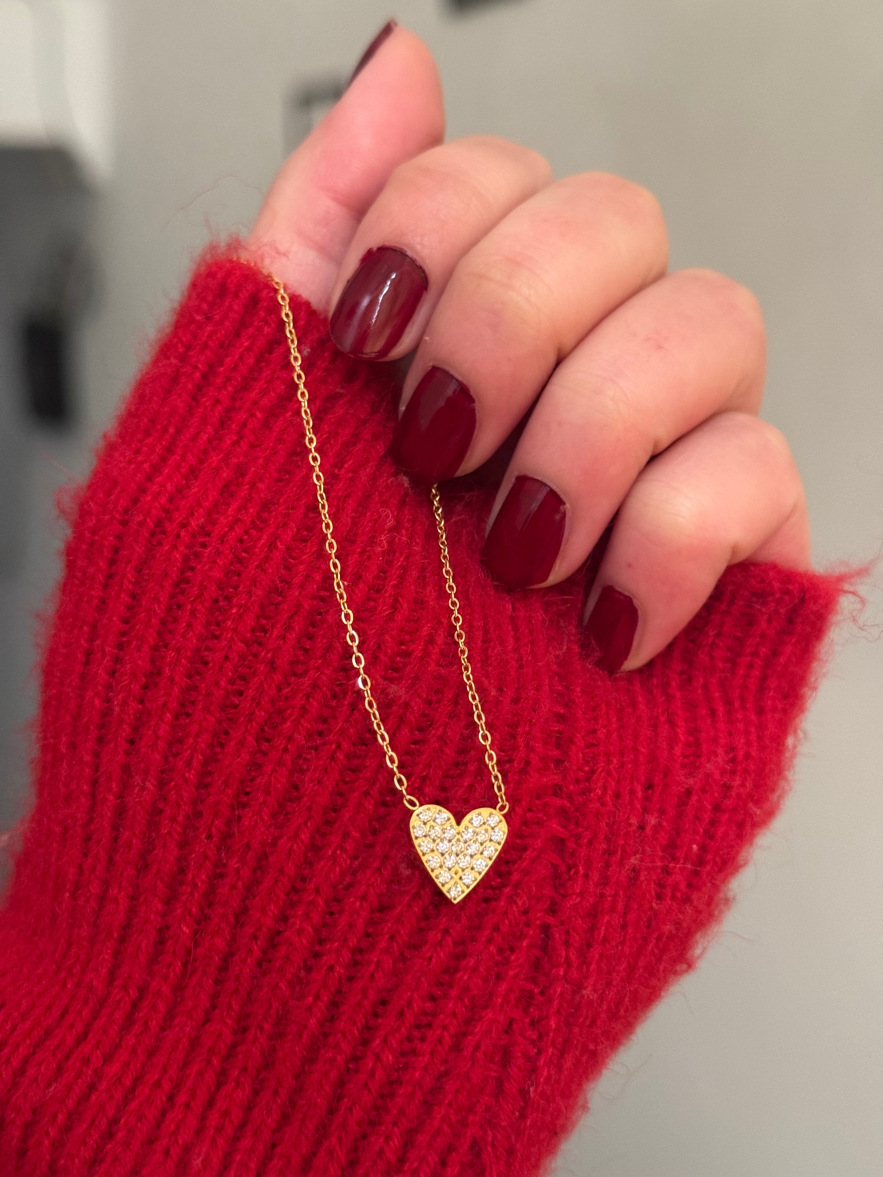 Studded heart necklace