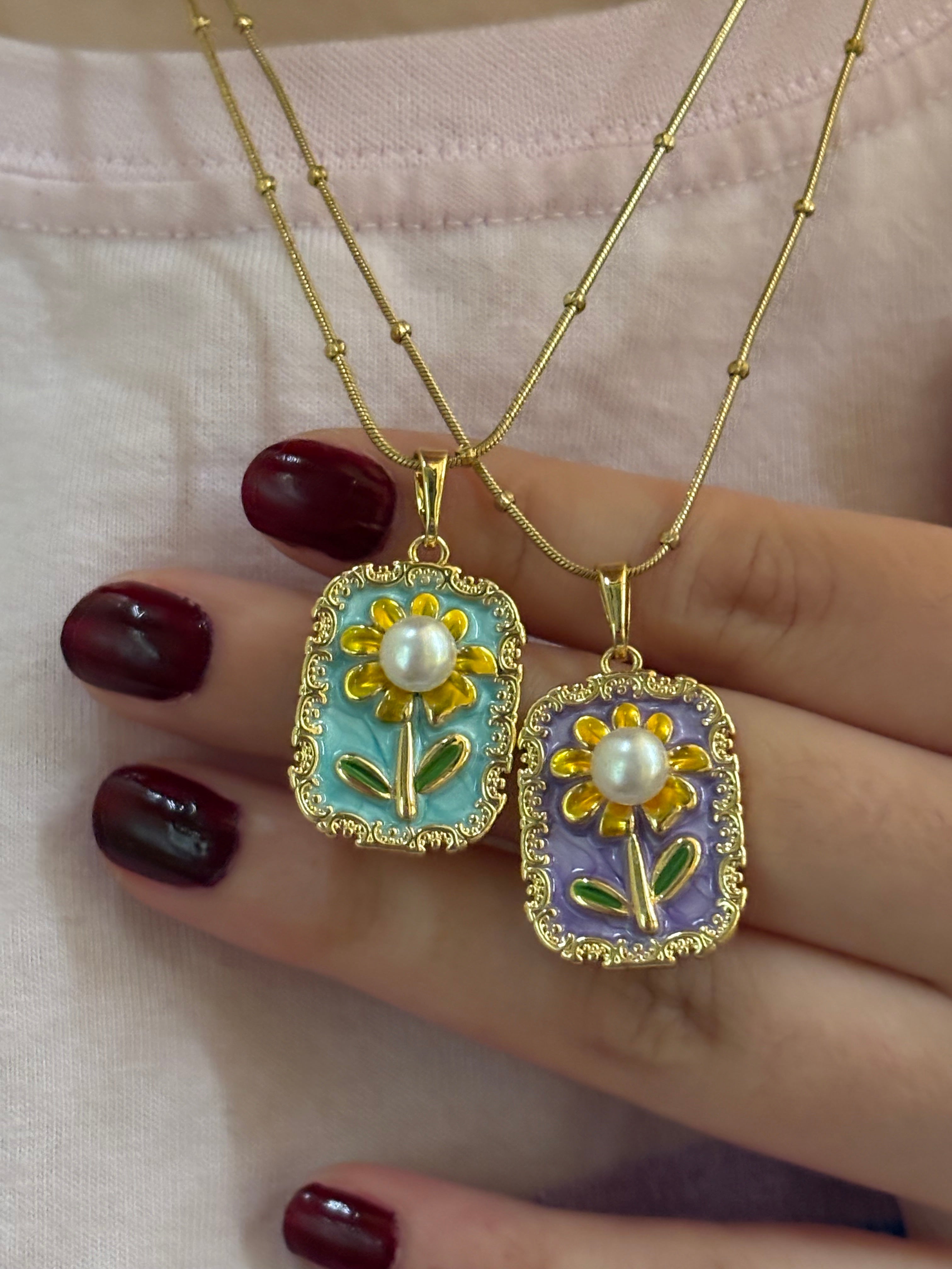 Sunflower necklace