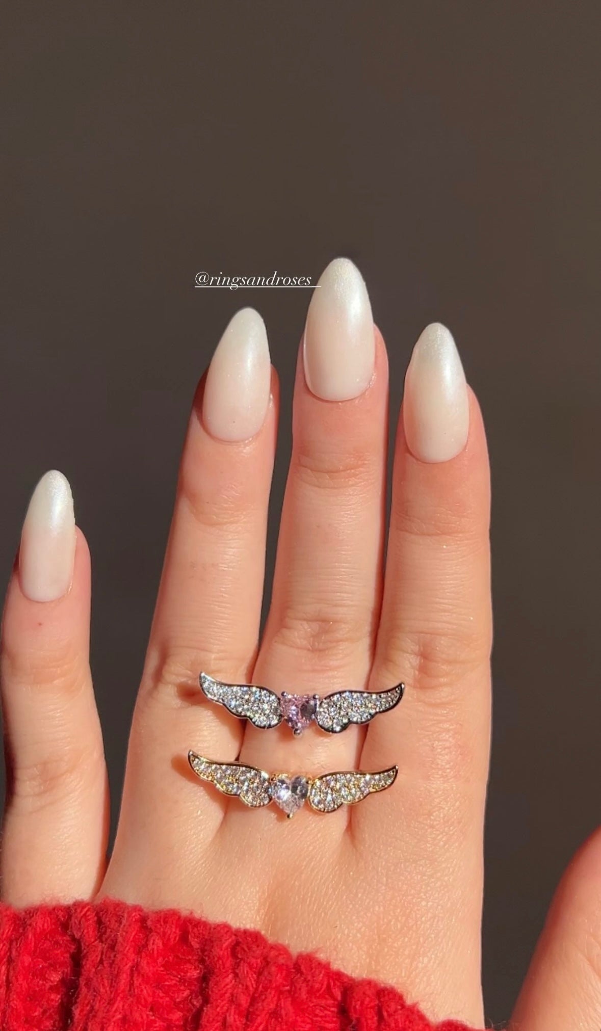 Wing heart ring