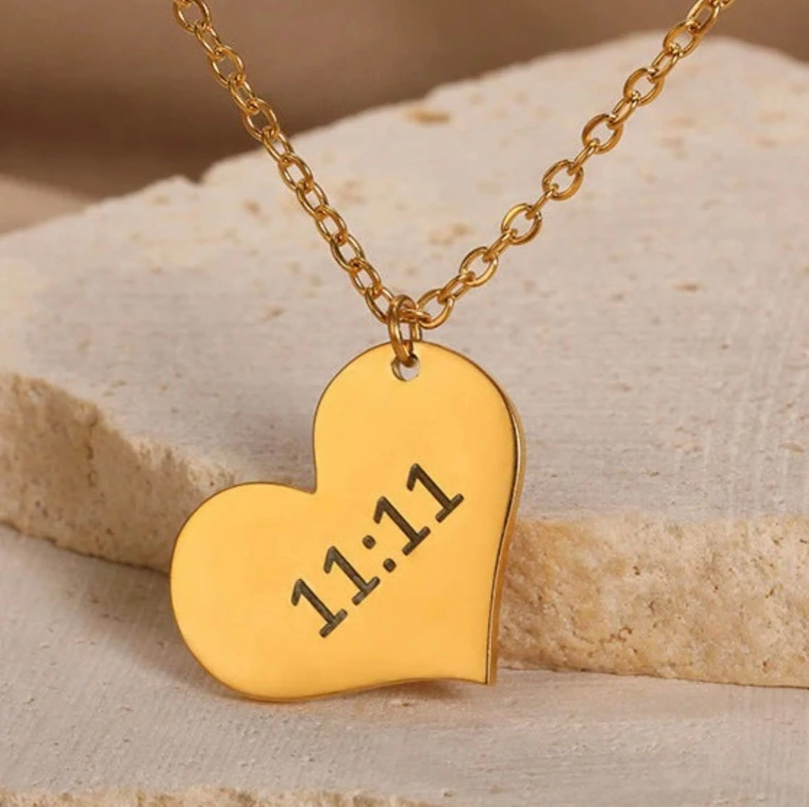 11:11 heart necklace