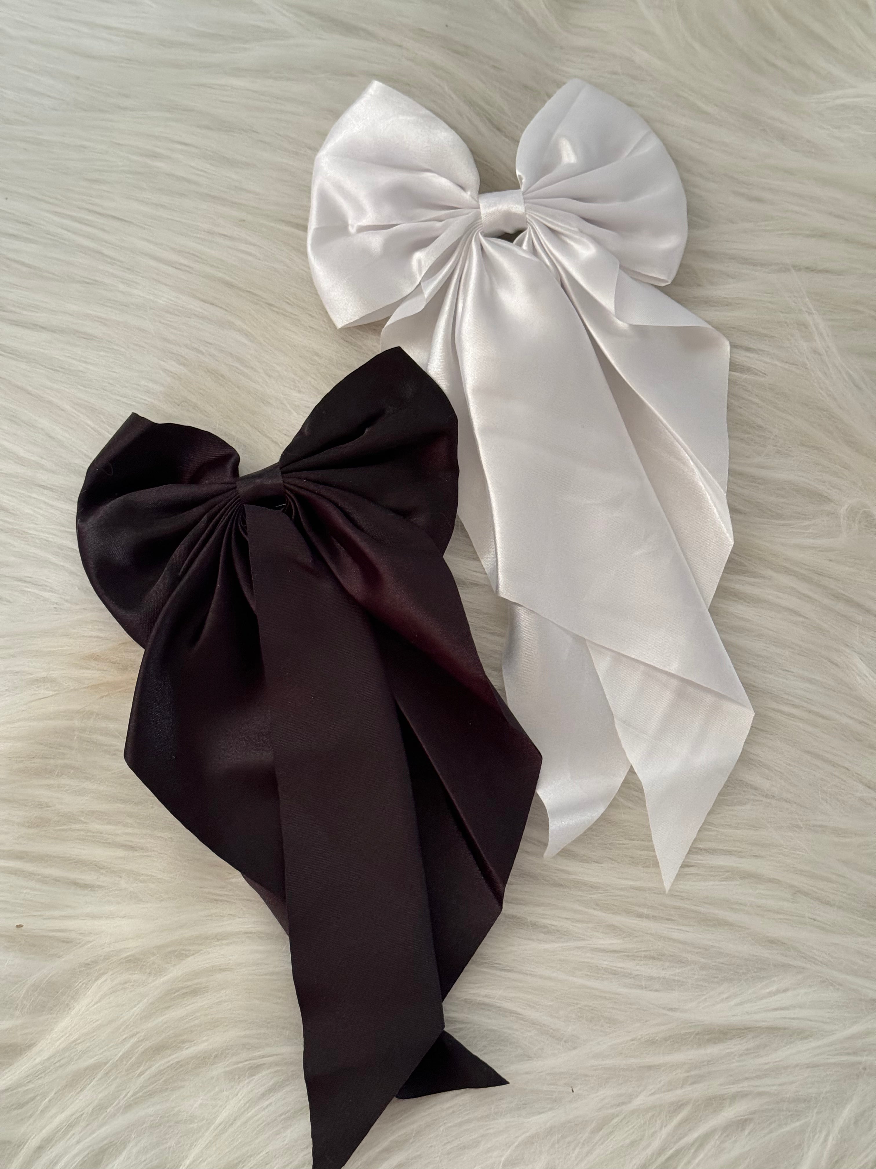 Long tail satin bows